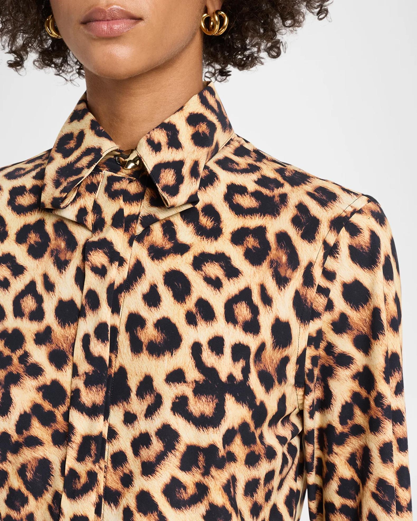 Chiara Boni La Petite Robe Ayika Leopard-Print Blouse | Neiman Marcus