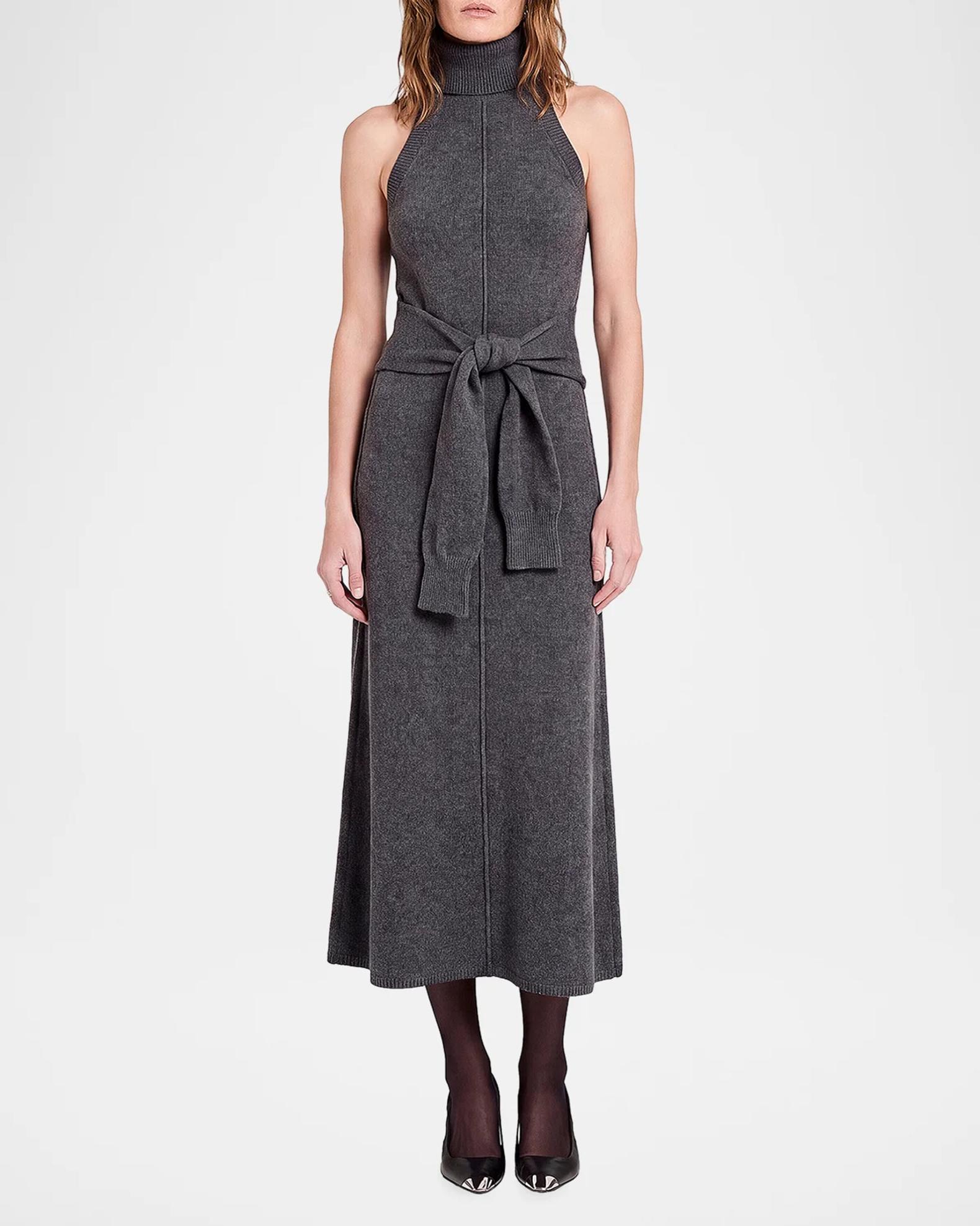 nikola knit dress NICHOLAS Zinnia Sleeveless Turtleneck Midi Sweater Amur nikola pleated knit