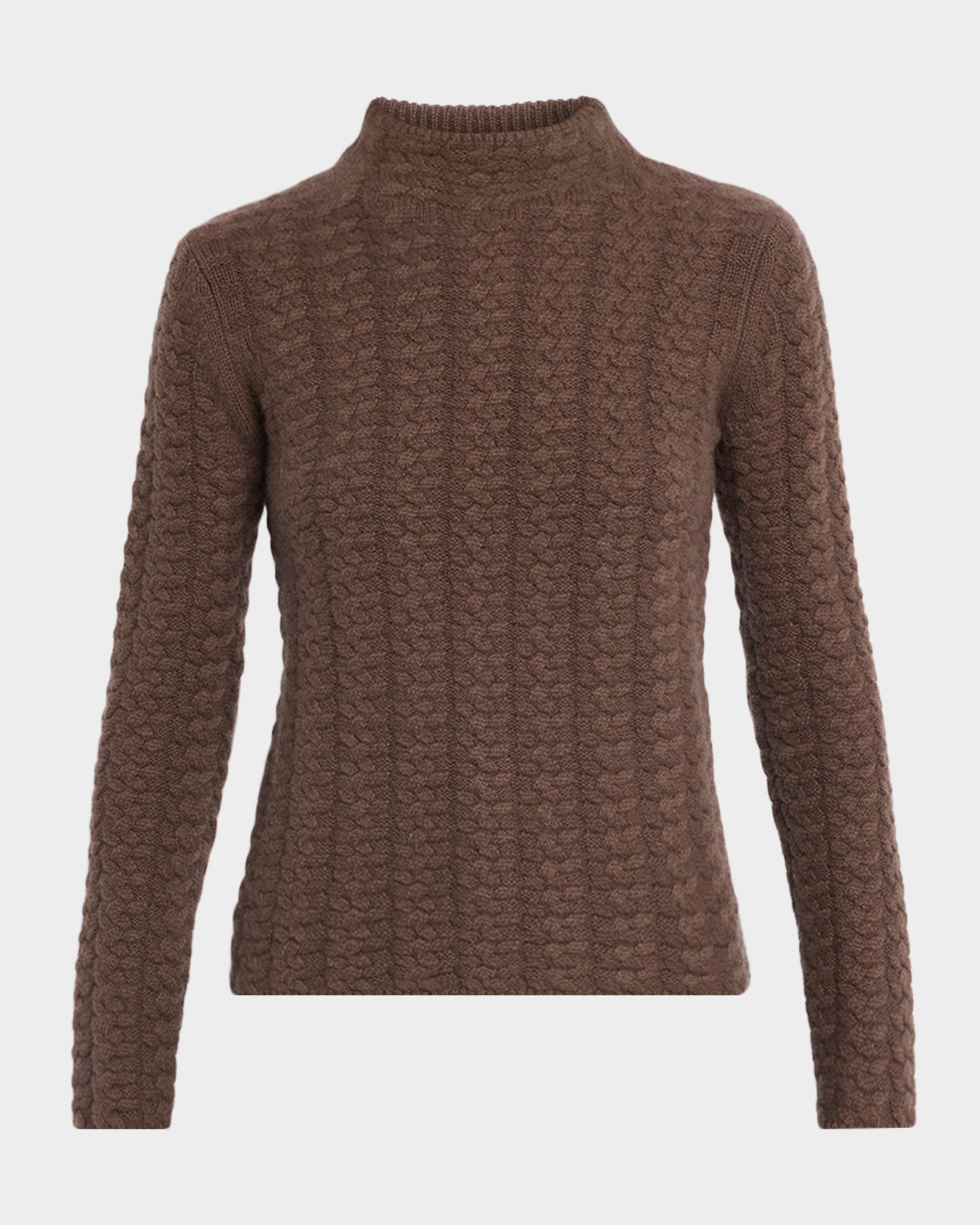 TSE Cashmere Cashmere Cable-Stitch Mock Turtleneck Sweater