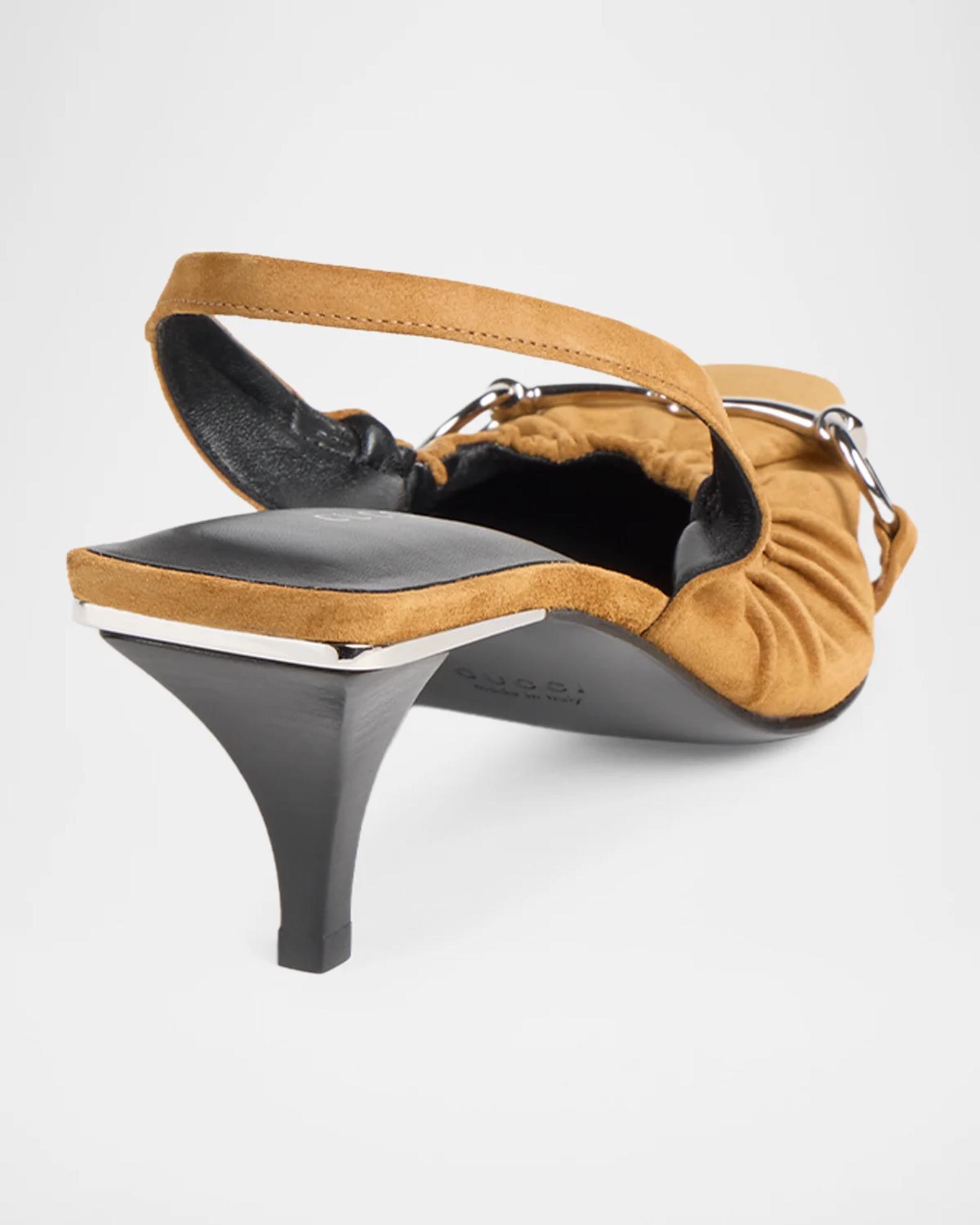 Gucci Vittoria 55MM Suede Slingback Kitten Heel Pumps | Neiman Marcus