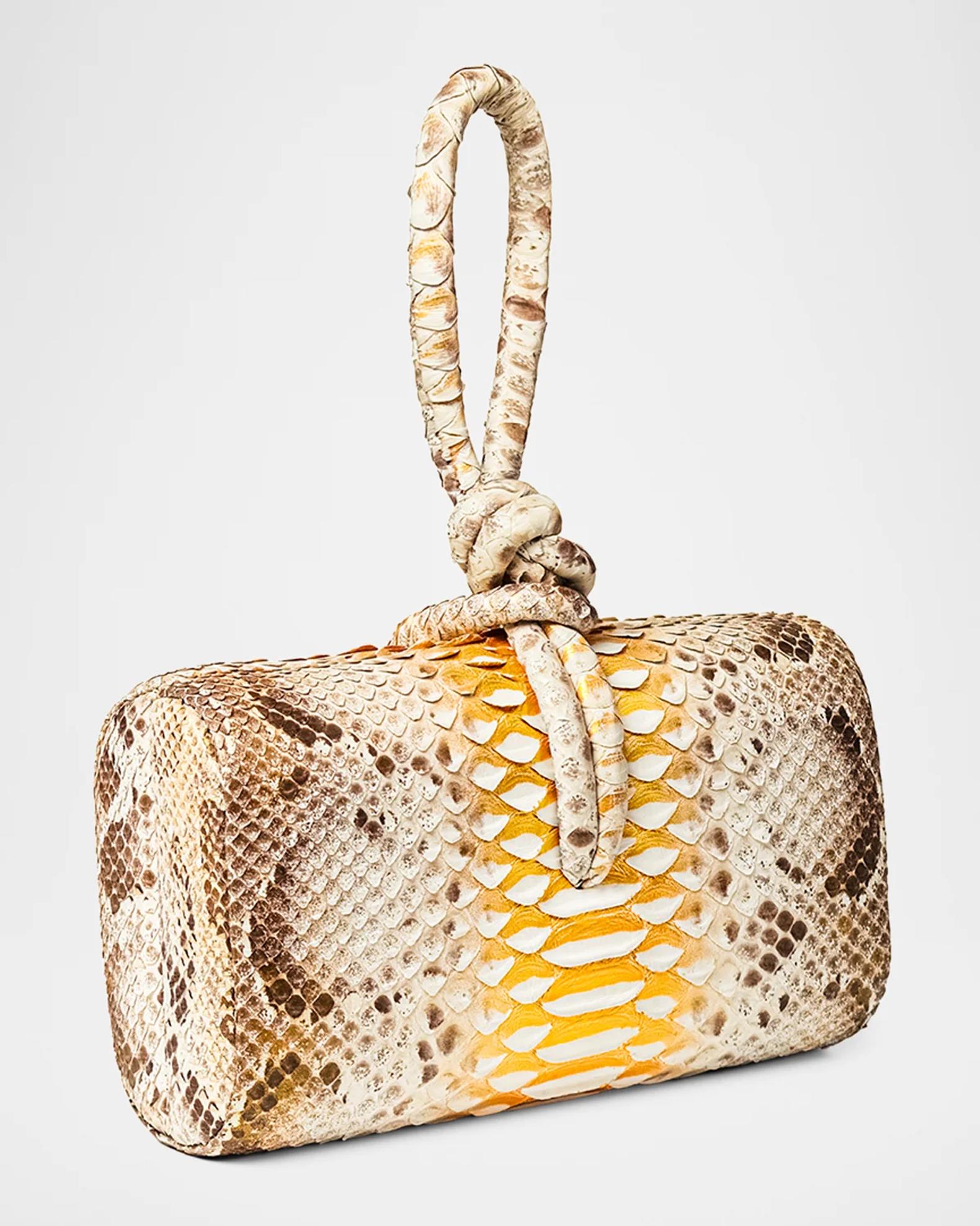Ahikoza Amina Snakeskin Knot Top-Handle Bag | Neiman Marcus
