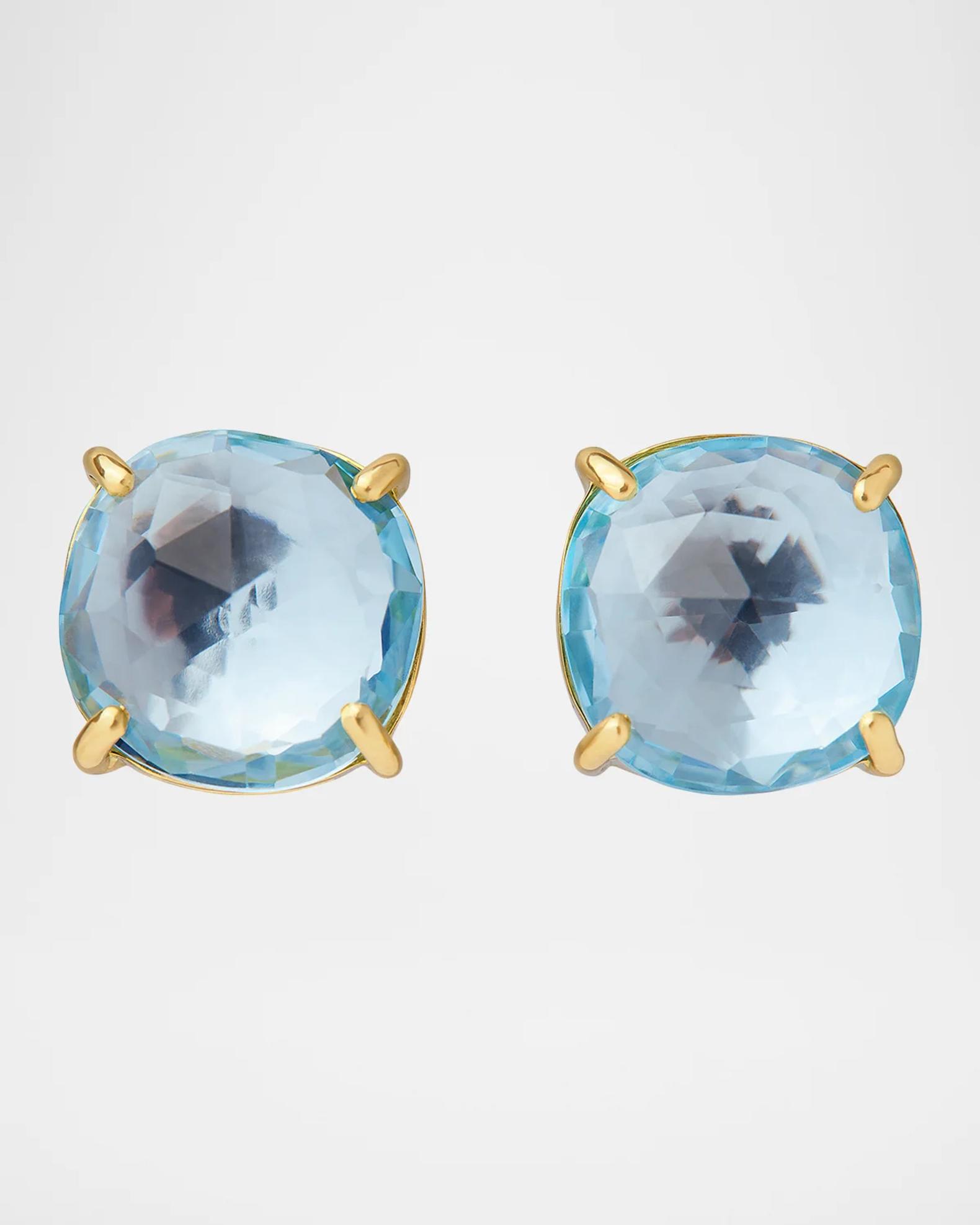 Marco Bicego 18K Yellow Gold Jaipur Color Blue Topaz Stud Earrings ...
