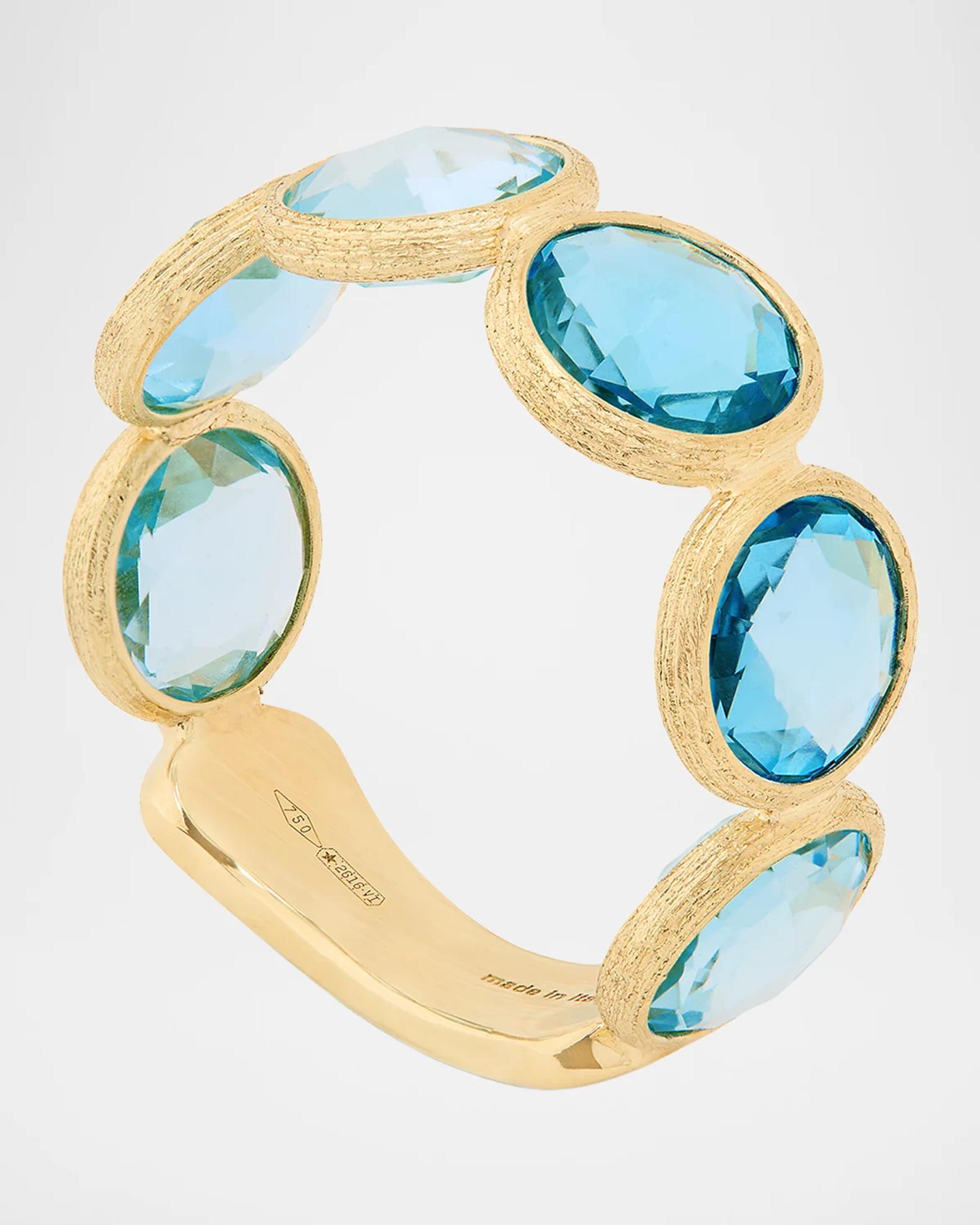 Marco Bicego Jaipur Color 18K Yellow Gold Blue Topaz Bezel Ring ...