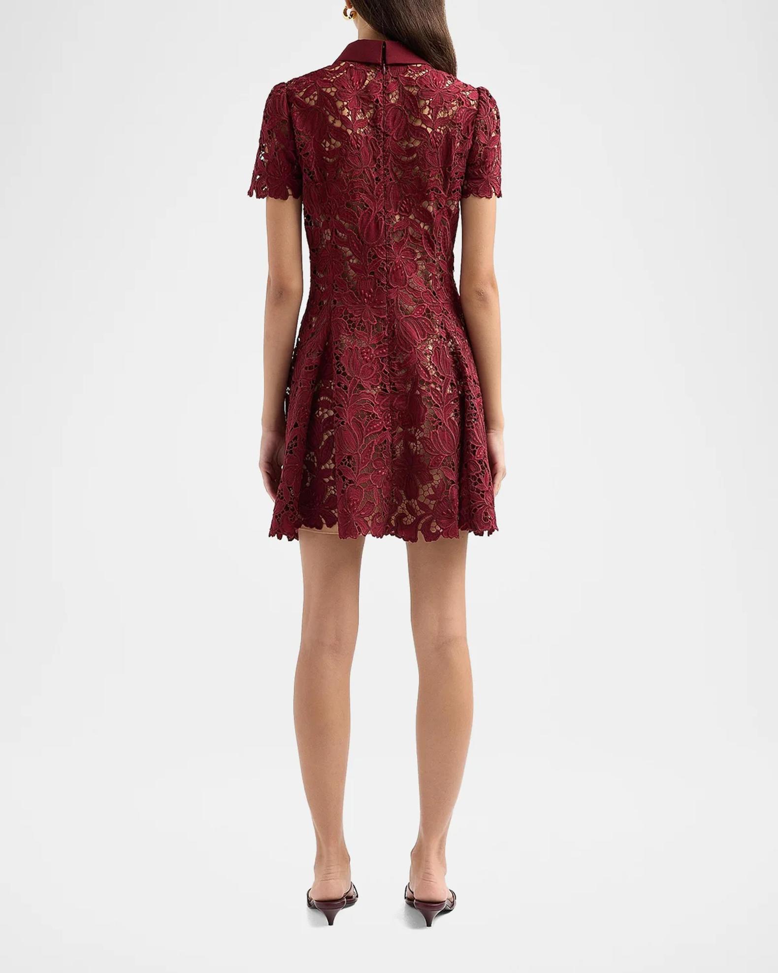 Self-Portrait Lace Mini Shirtdress | Neiman Marcus