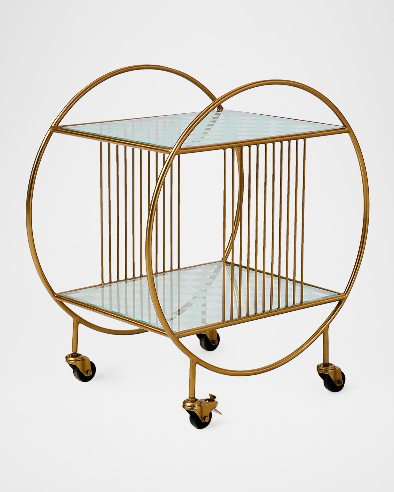 MacKenzie-Childs Gambit Bar Cart | Neiman Marcus