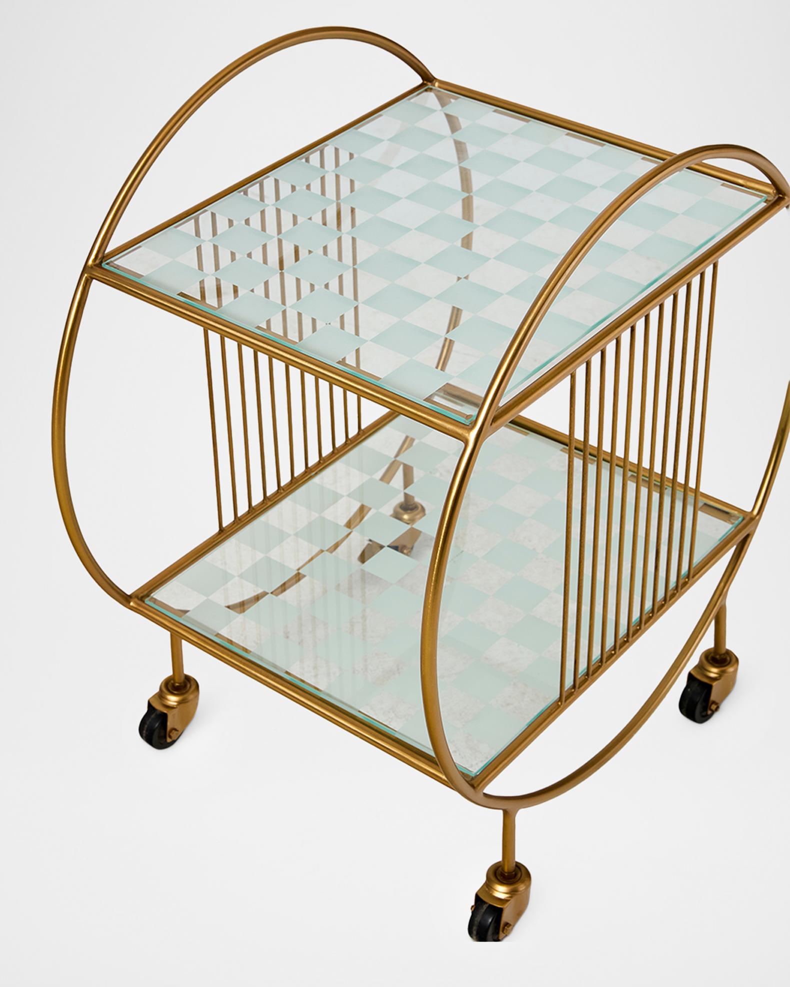 MacKenzie-Childs Gambit Bar Cart | Neiman Marcus