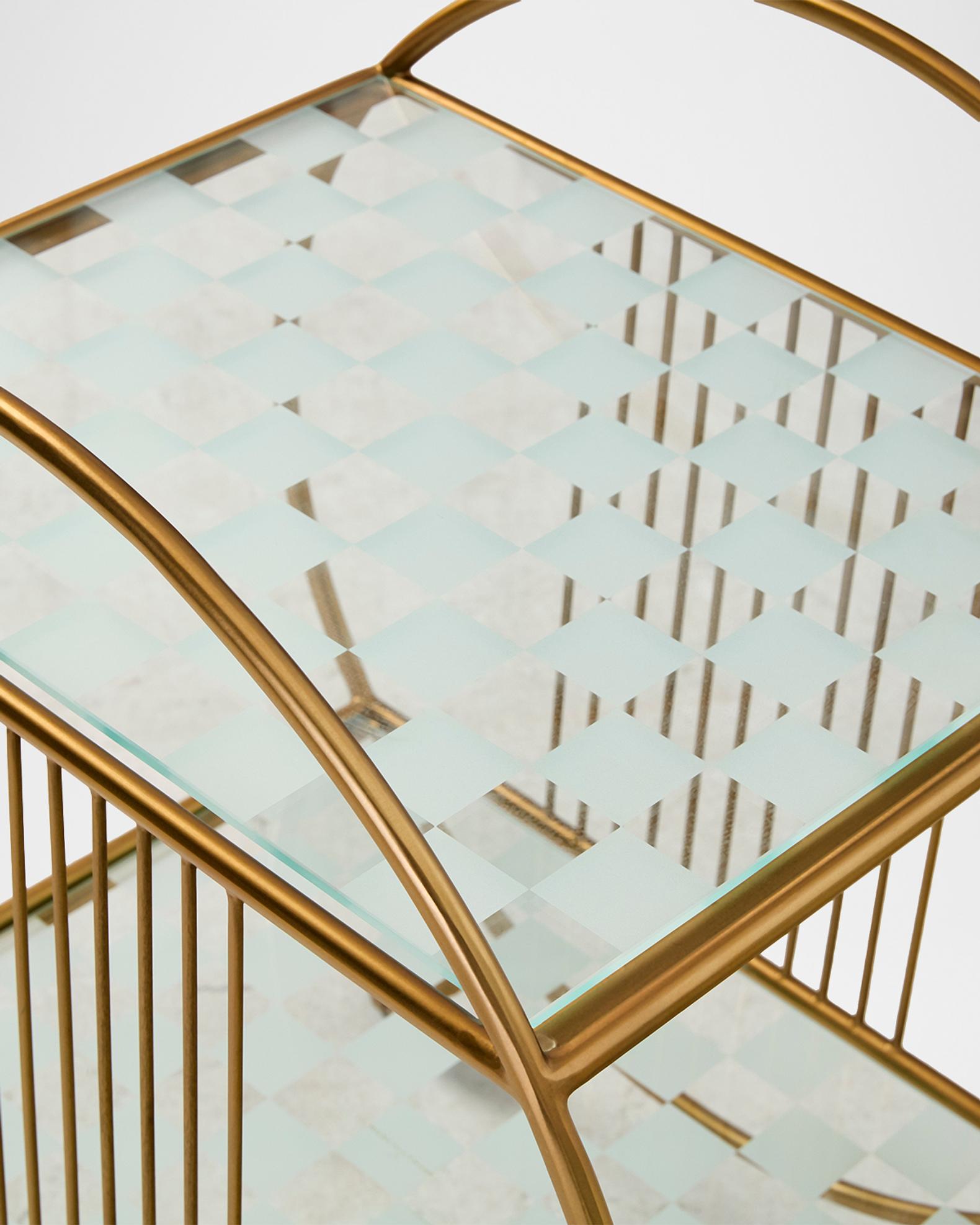 MacKenzie-Childs Gambit Bar Cart | Neiman Marcus