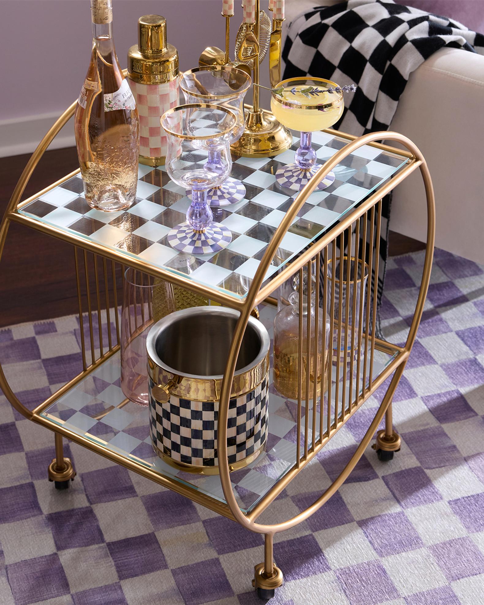 MacKenzie-Childs Gambit Bar Cart | Neiman Marcus