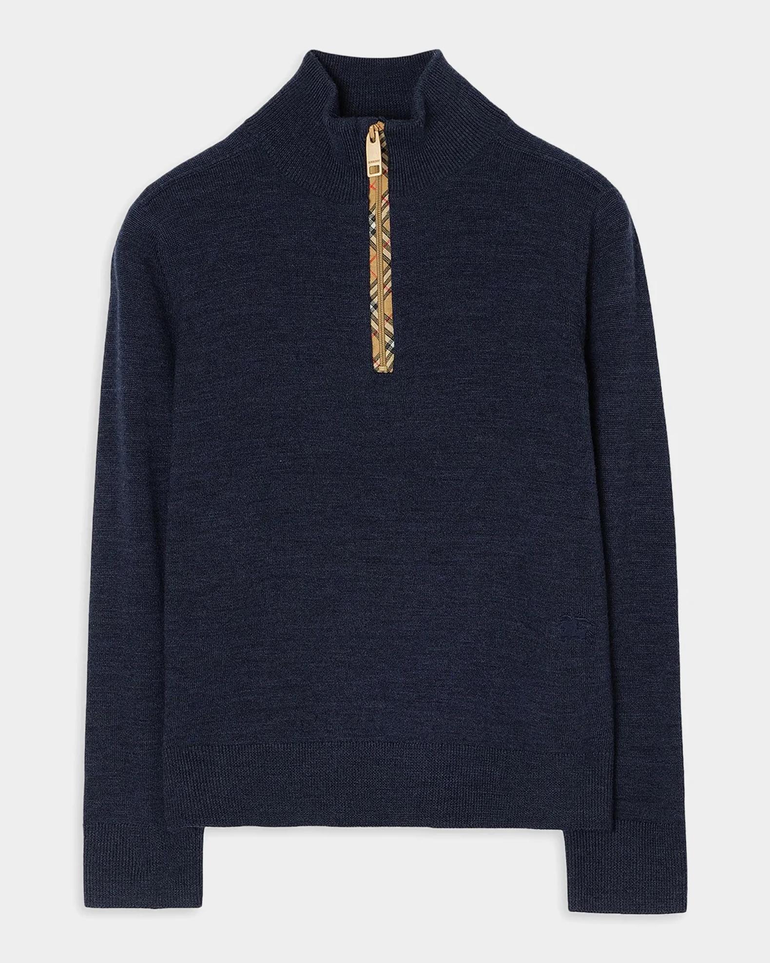 Burberry Boy's Conory Zip-Front Wool Sweater, Size 4-14 | Neiman