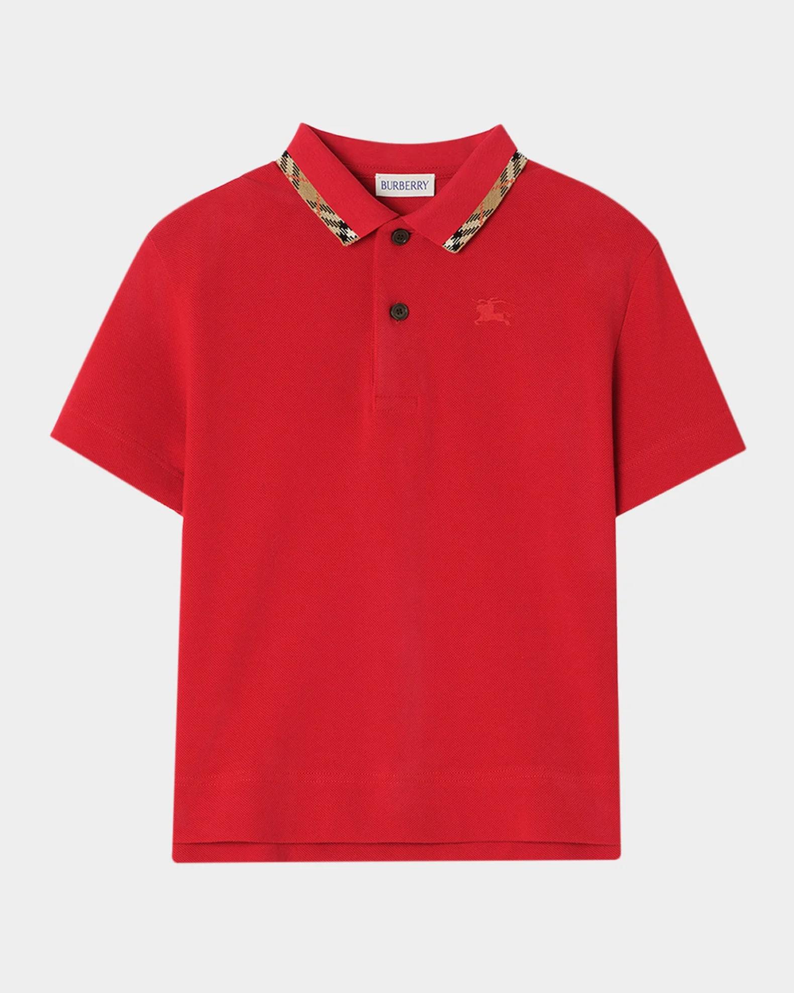 Burberry Boy's Johane Check-Trim Cotton Pique Polo Shirt, Size 4
