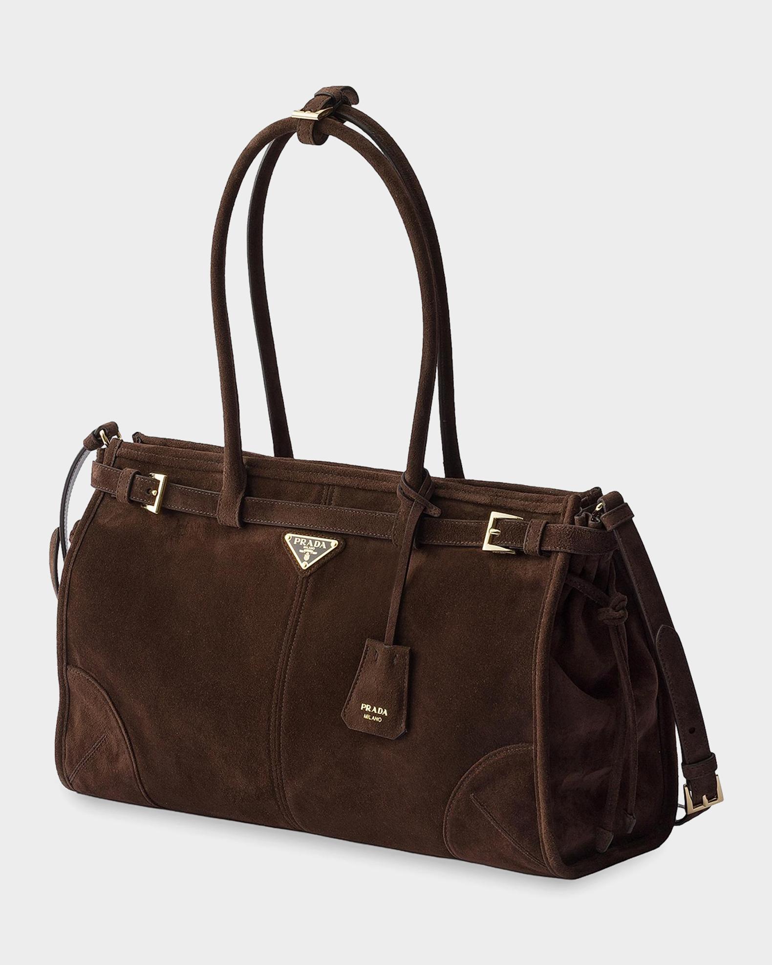Prada Bonnie Large Suede Shoulder Bag | Neiman Marcus