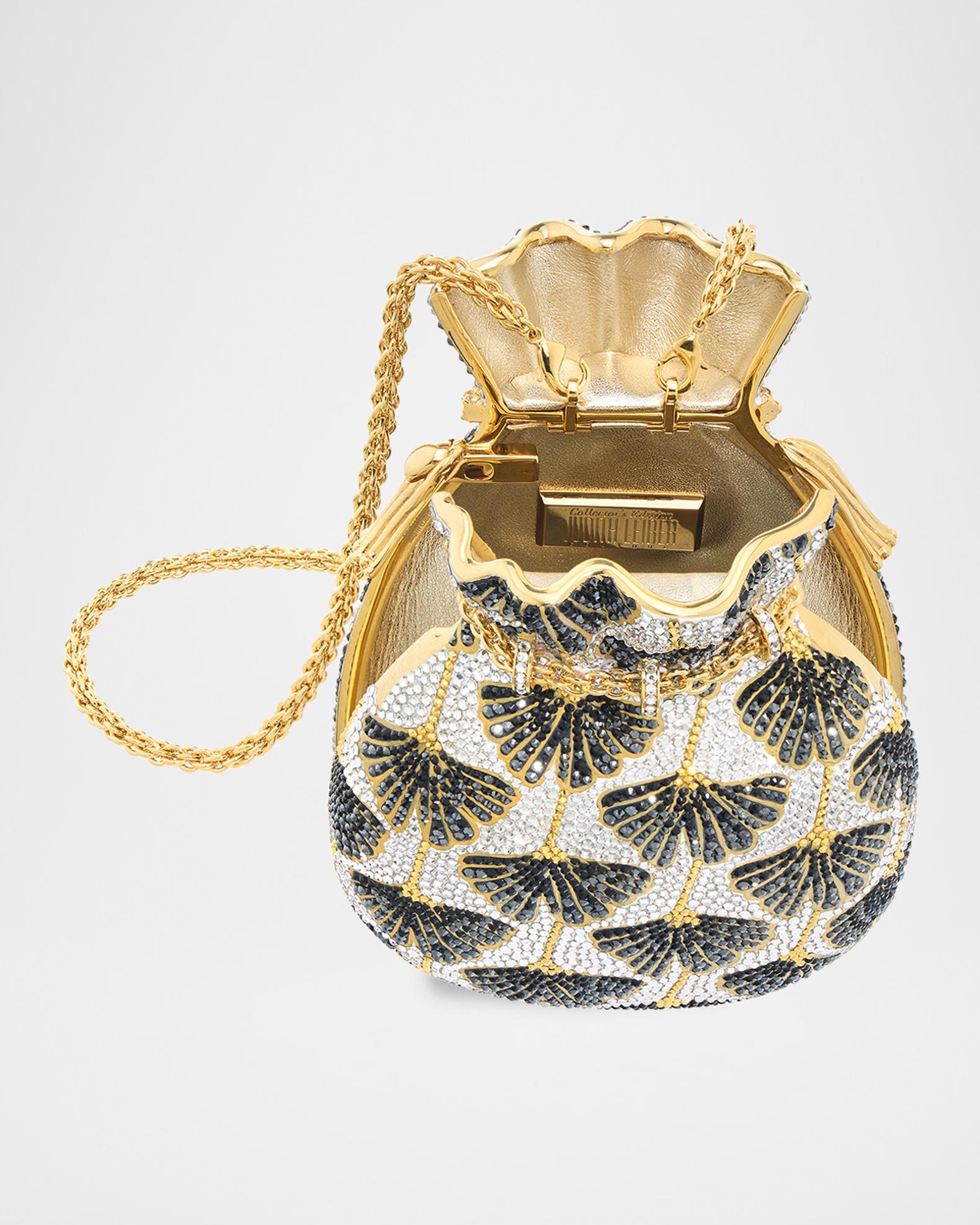 Judith Leiber Couture Ginkgo Leaf Crystal Pouch Bag | Neiman Marcus