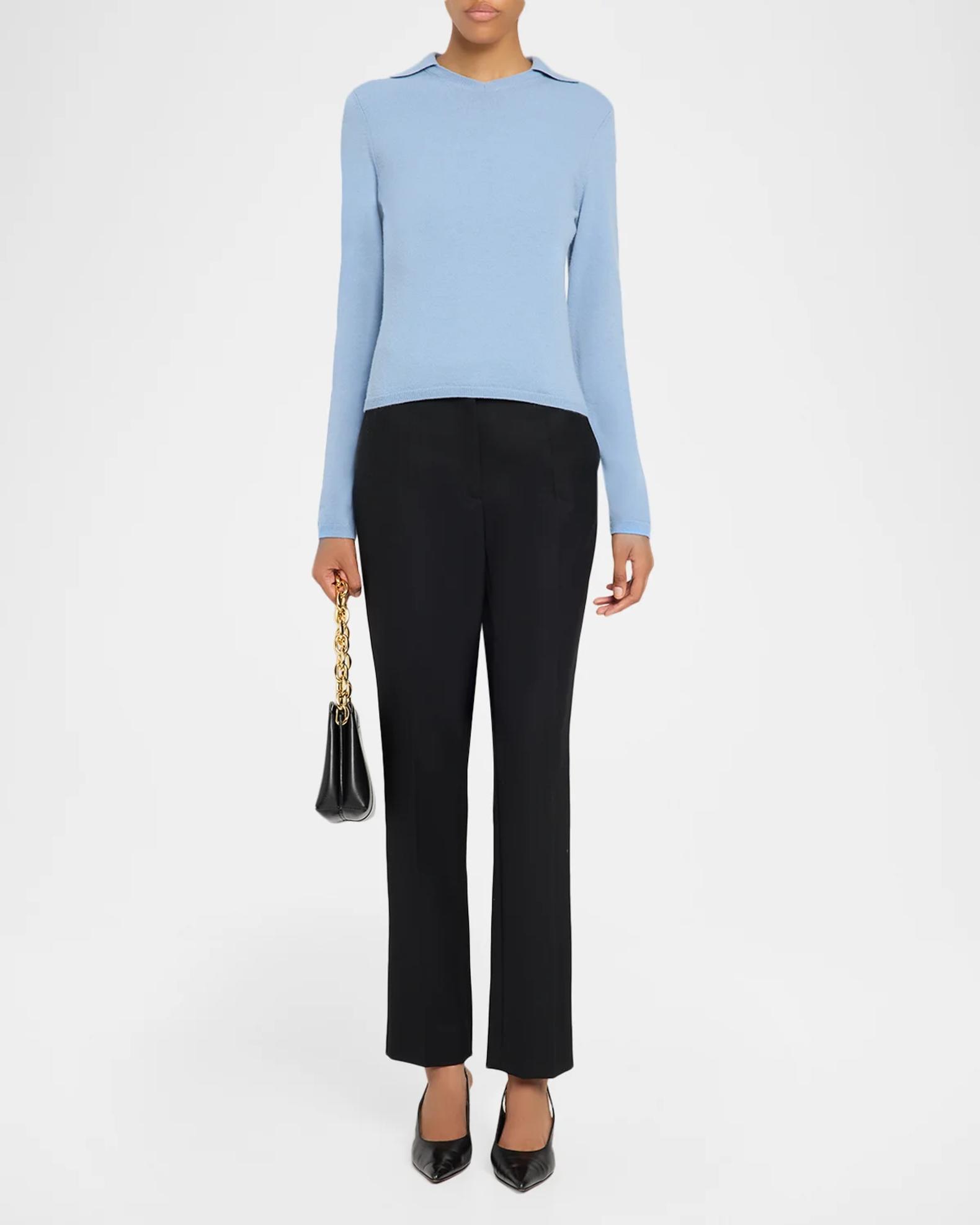 Vince Rib-Knit Merino Wool-Cashmere Blend Polo Sweater | Neiman Marcus