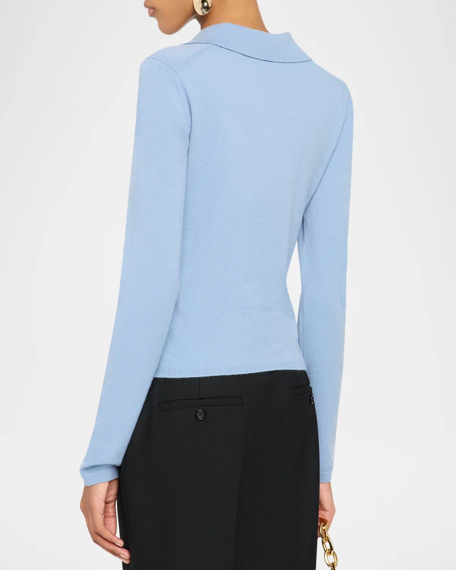 Vince Rib-Knit Merino Wool-Cashmere Blend Polo Sweater | Neiman Marcus