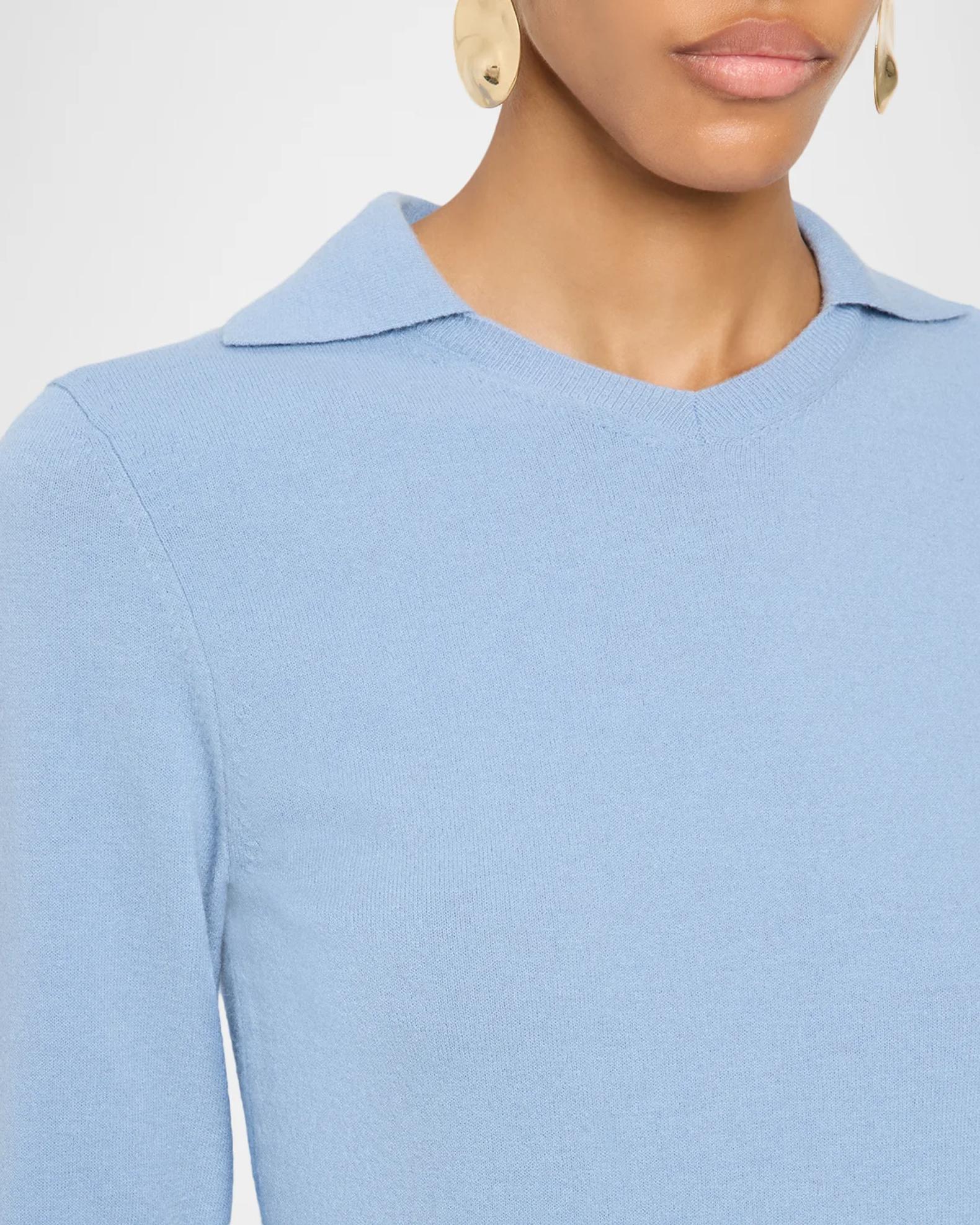 Vince Rib-Knit Merino Wool-Cashmere Blend Polo Sweater | Neiman Marcus