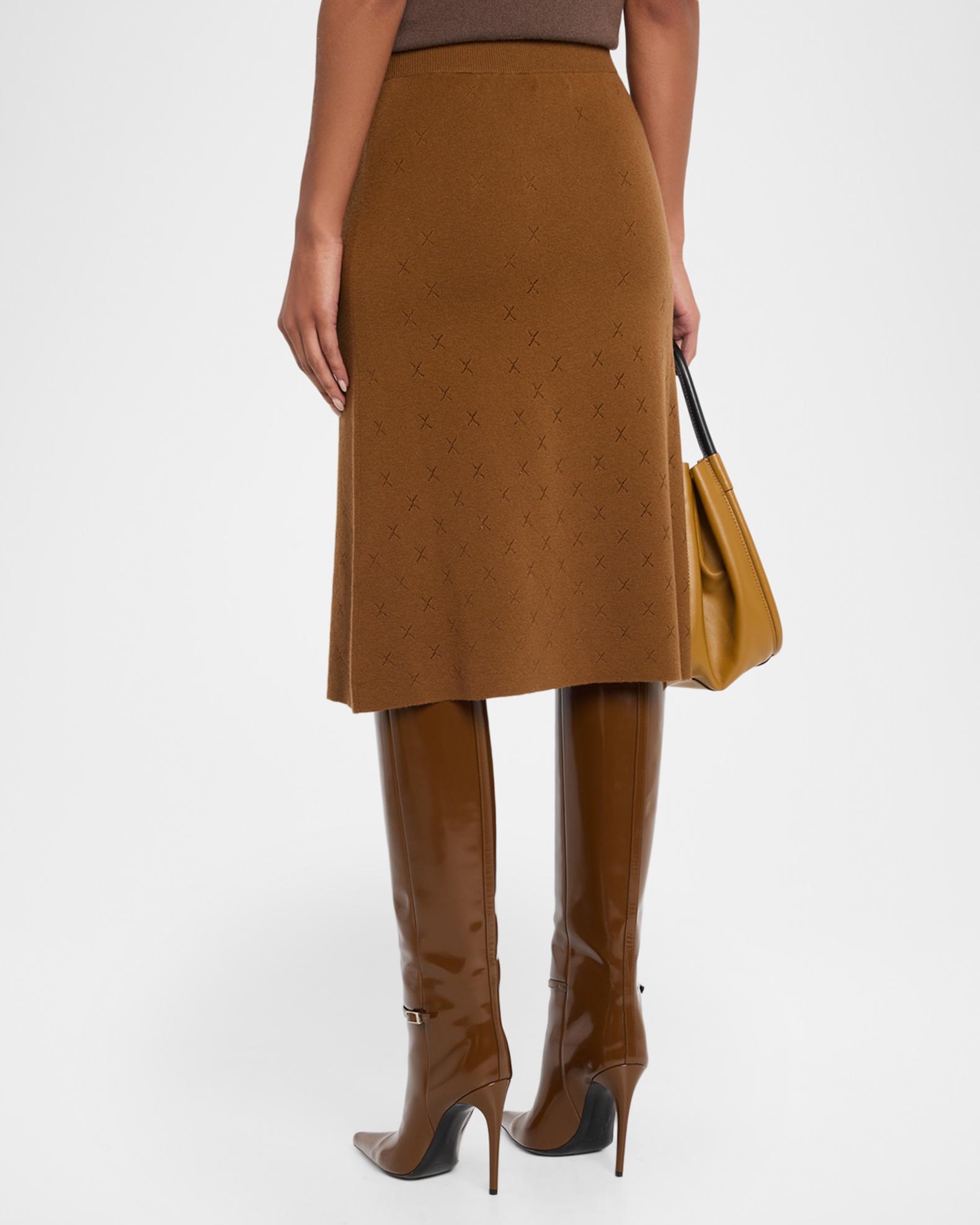 TSE Cashmere Diamond Pointelle Knit Midi Skirt | Neiman Marcus
