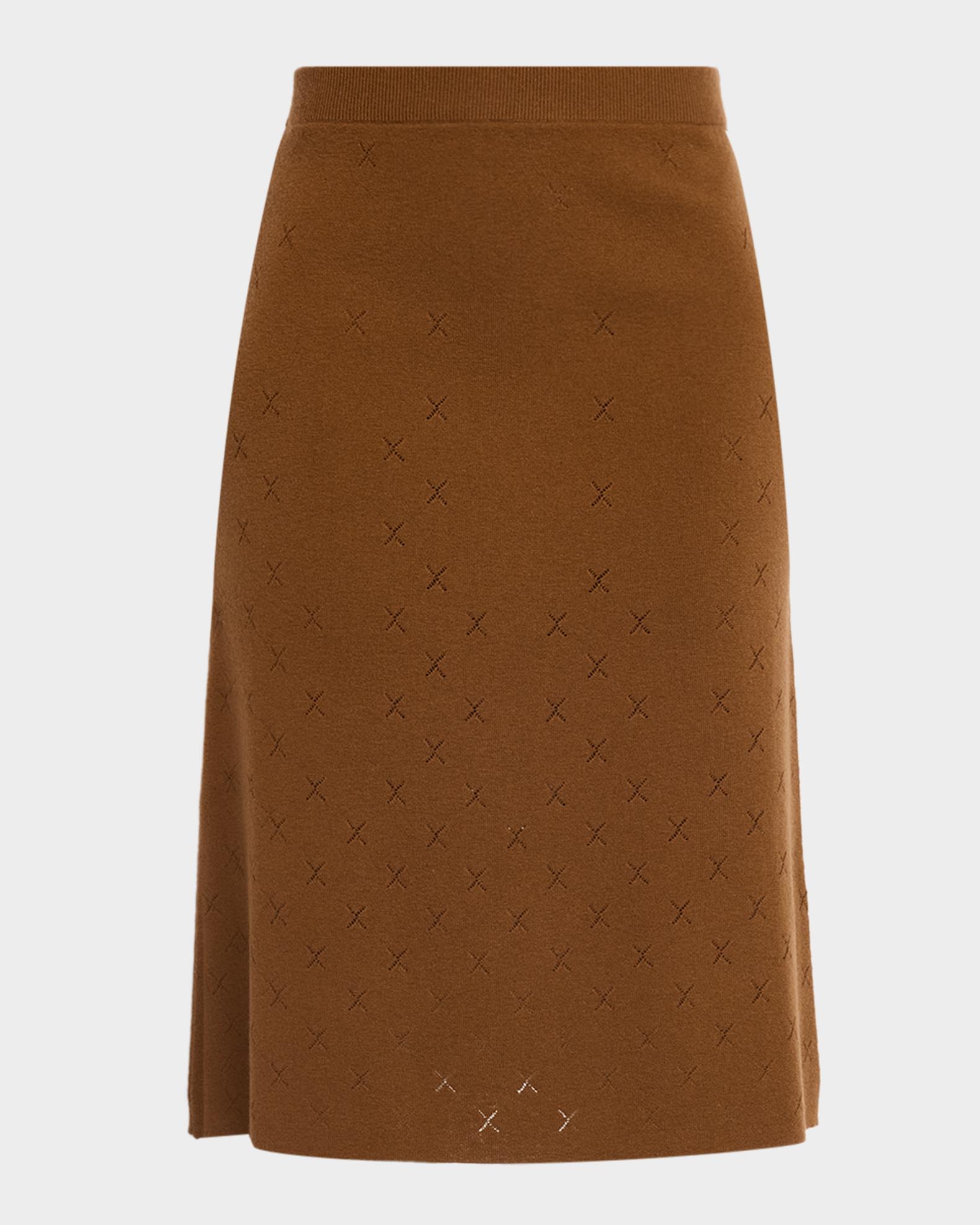 TSE Cashmere Diamond Pointelle Knit Midi Skirt | Neiman Marcus