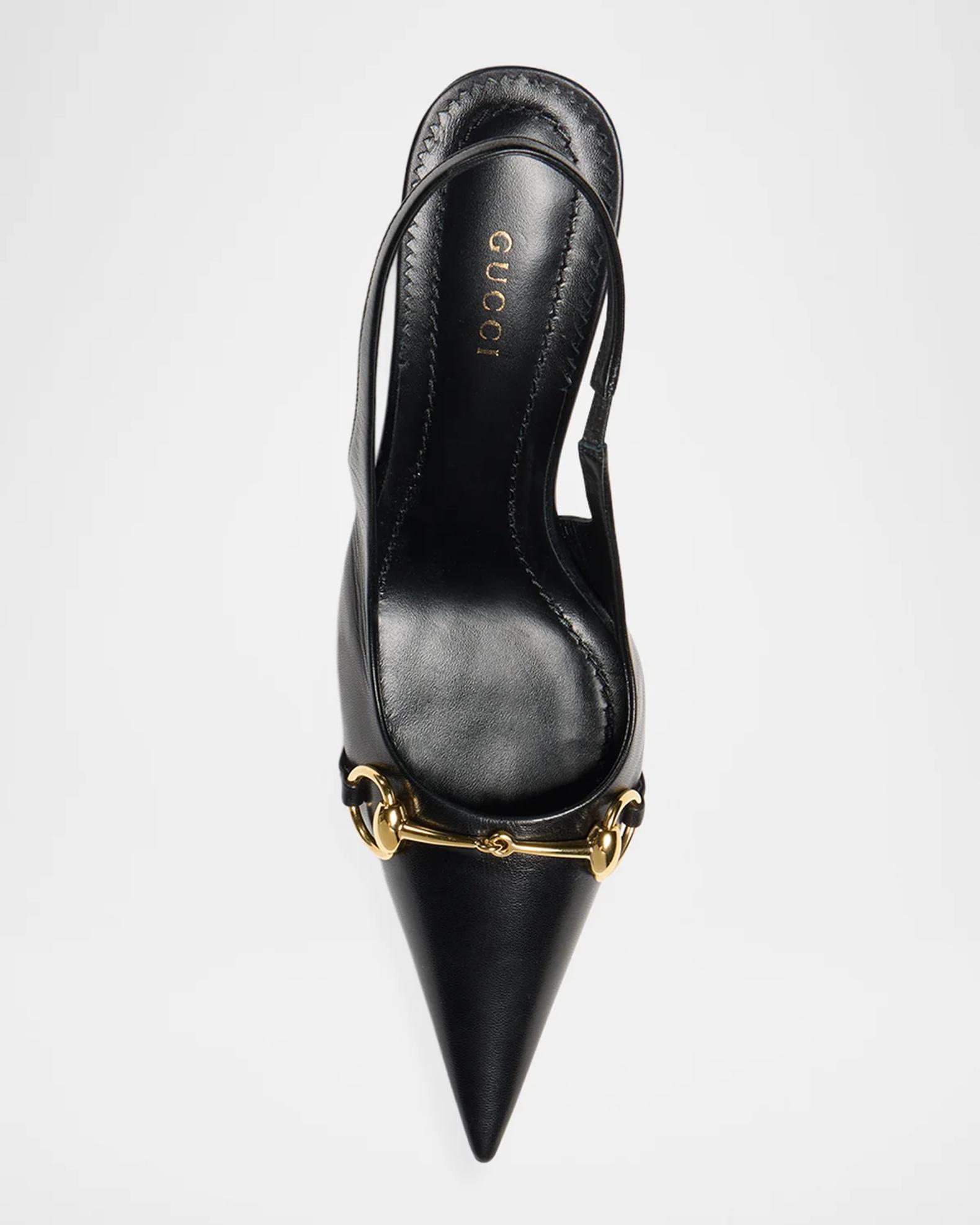 Gucci Primavera Donna 80MM Leather Slingback Pumps | Neiman Marcus