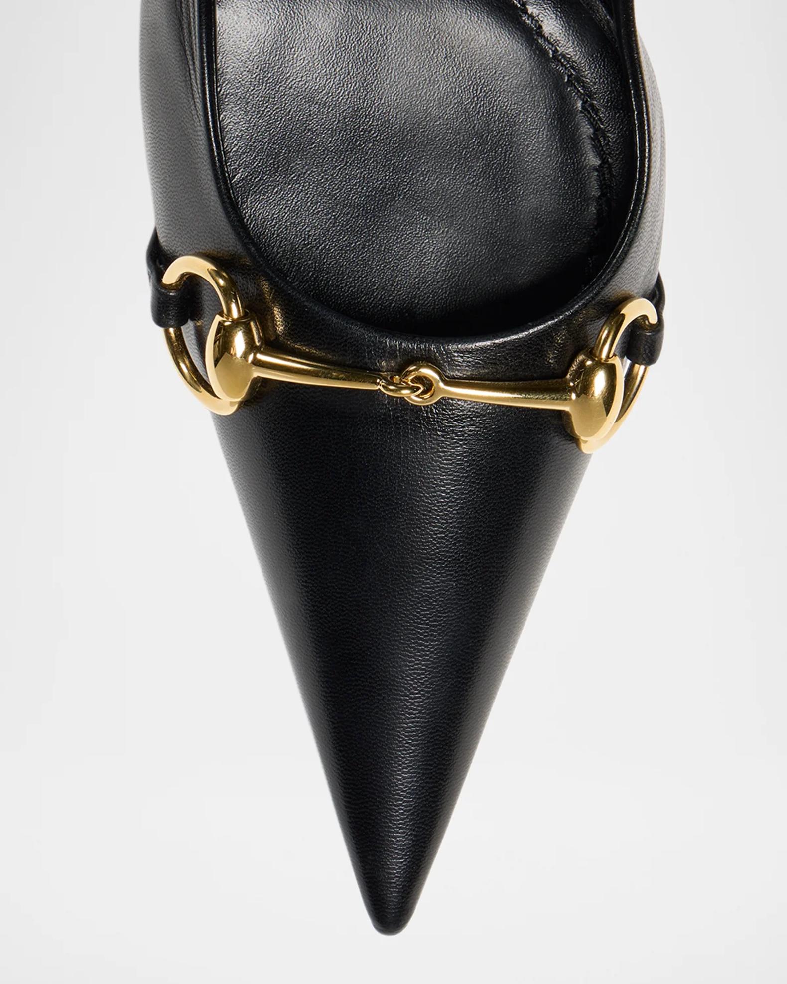 Gucci Primavera Donna 80MM Leather Slingback Pumps | Neiman Marcus
