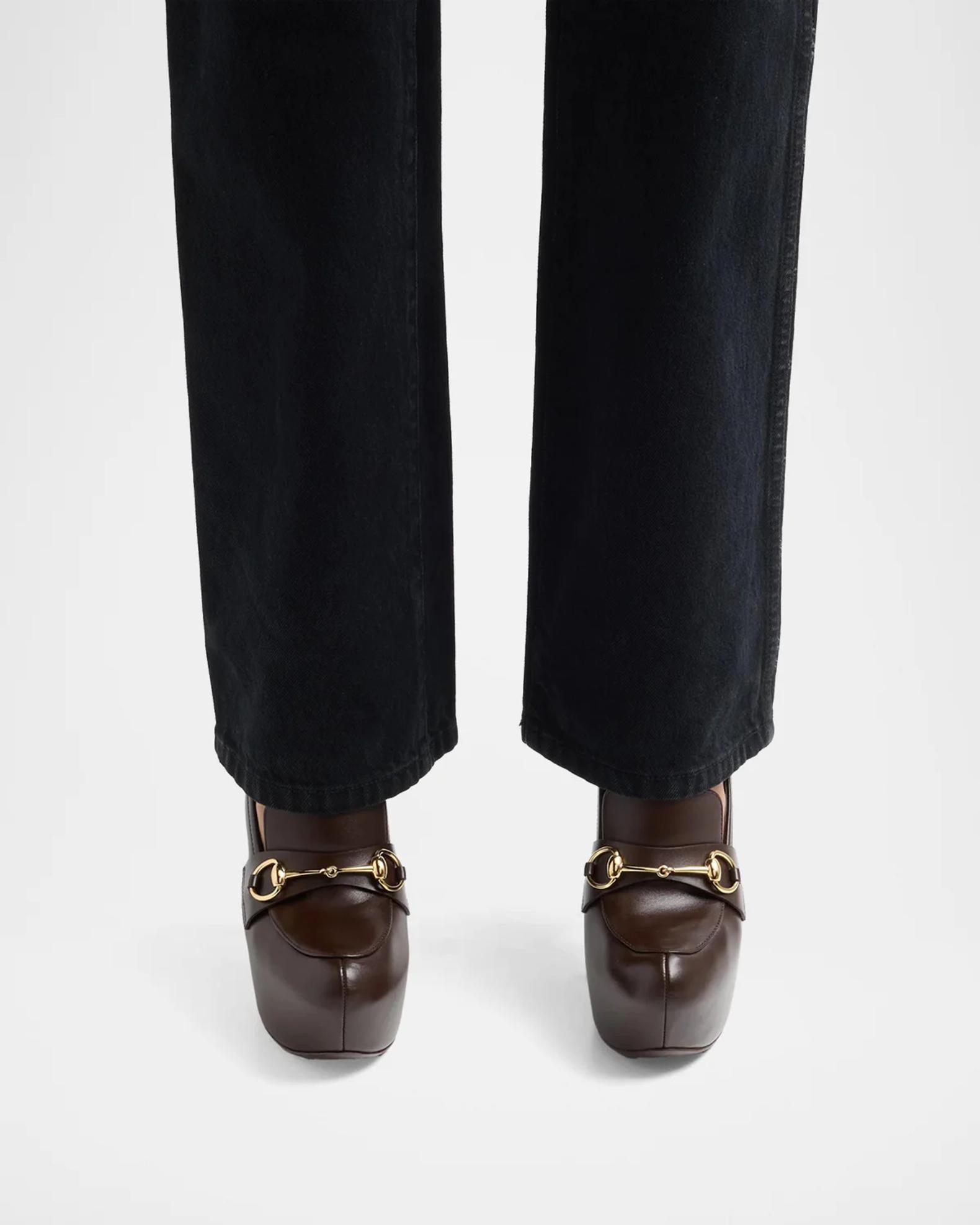 Gucci 130mm Fame Leather Platform Loafer Pumps | Neiman Marcus