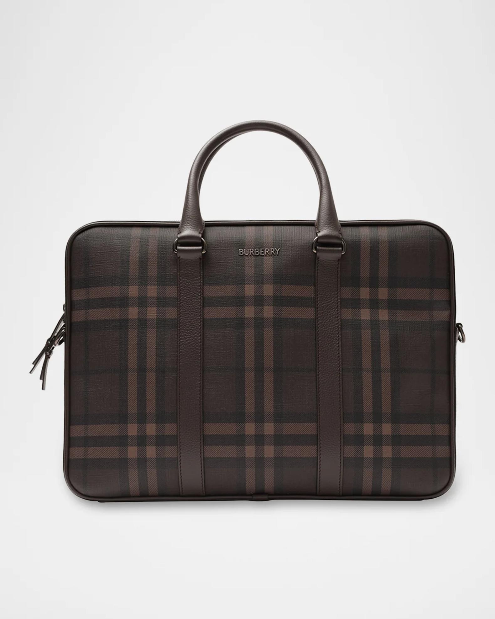 Burberry Men's City Check Briefcase | Neiman Marcus