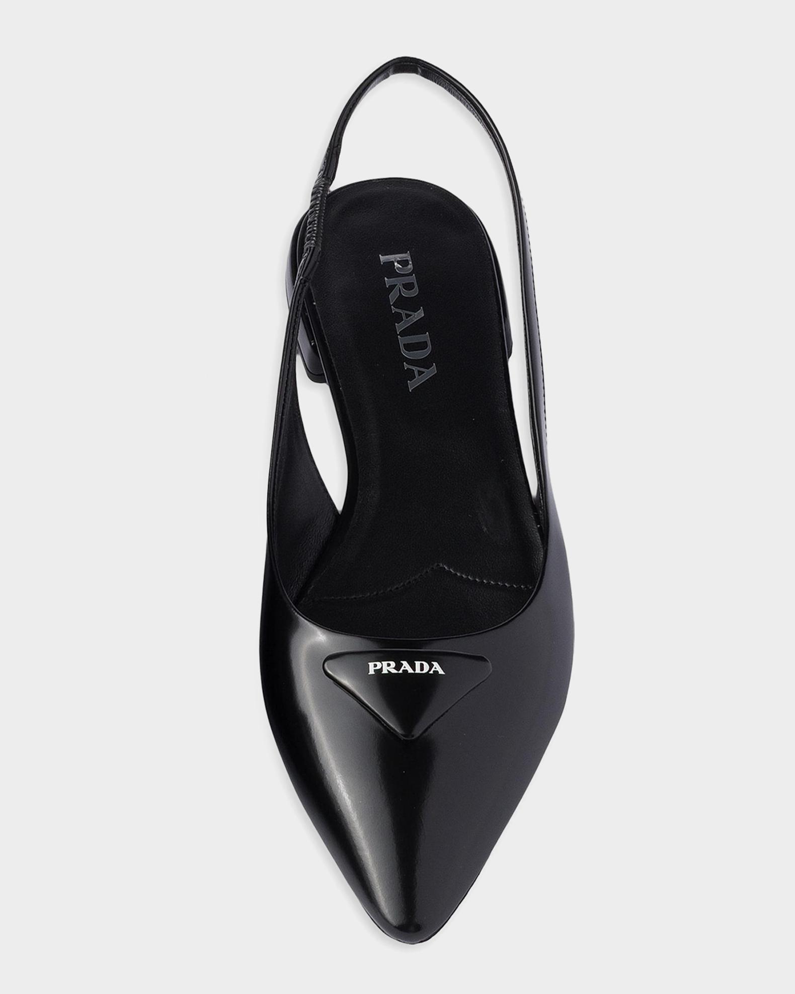 Prada Brushed Leather Slingback Ballerina Flats | Neiman Marcus