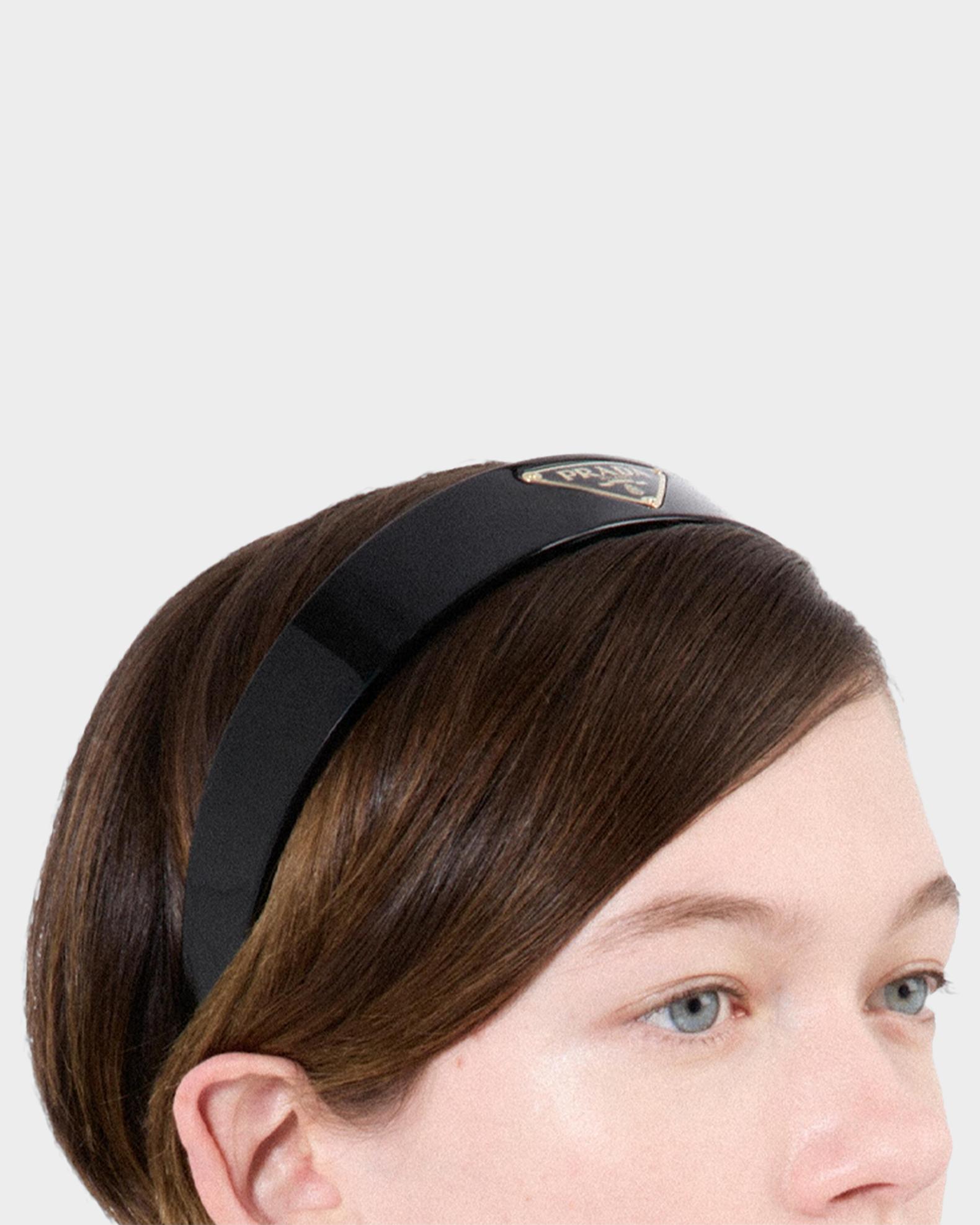 Prada Headband With Triangle Logo | Neiman Marcus