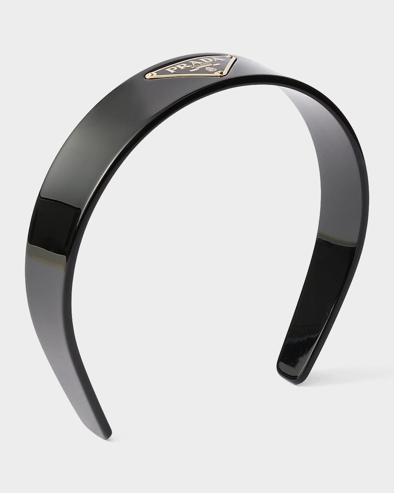 Prada Headband With Triangle Logo | Neiman Marcus display picture 2