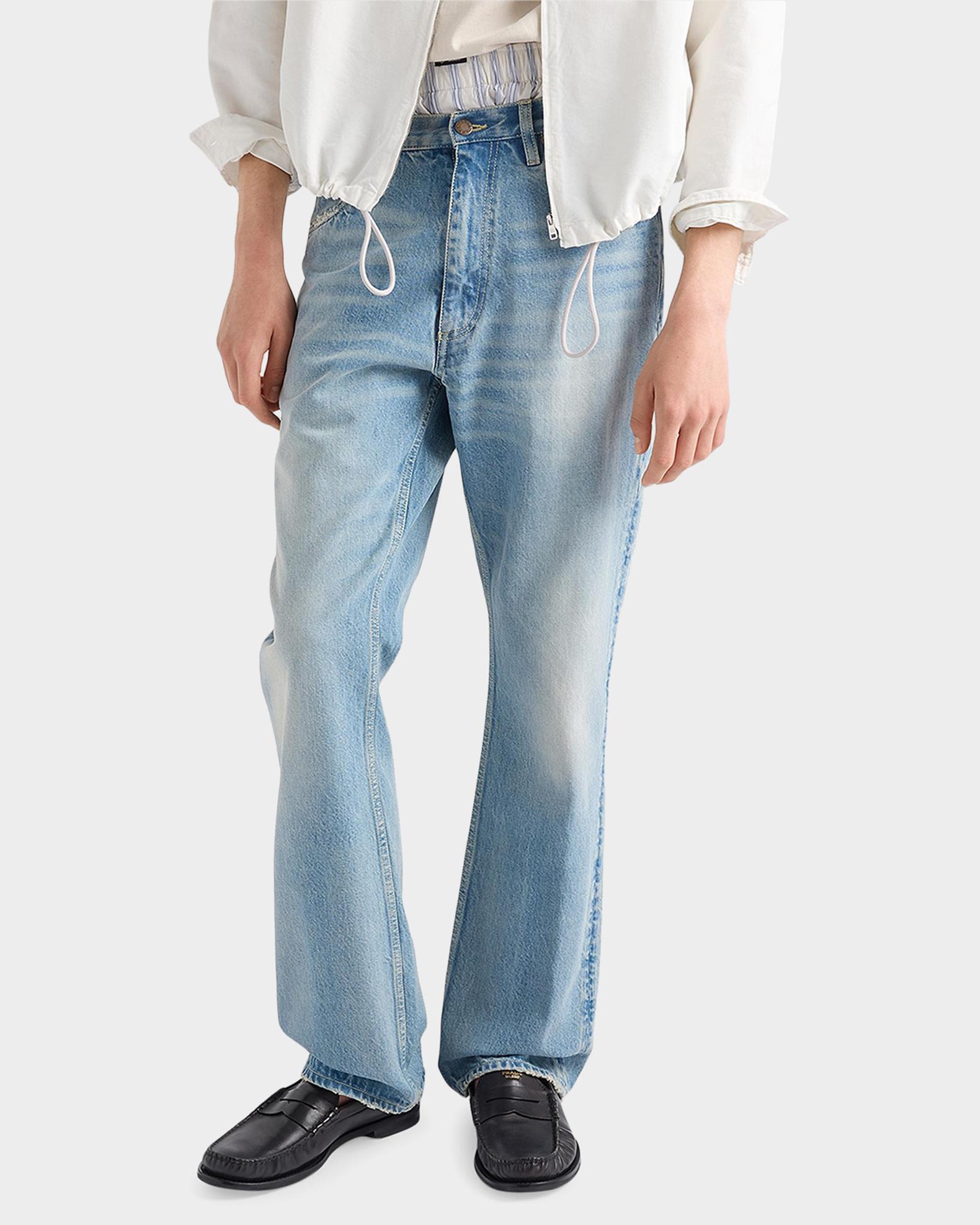 Prada Men's Washed Denim Straight-Leg Jeans | Neiman Marcus