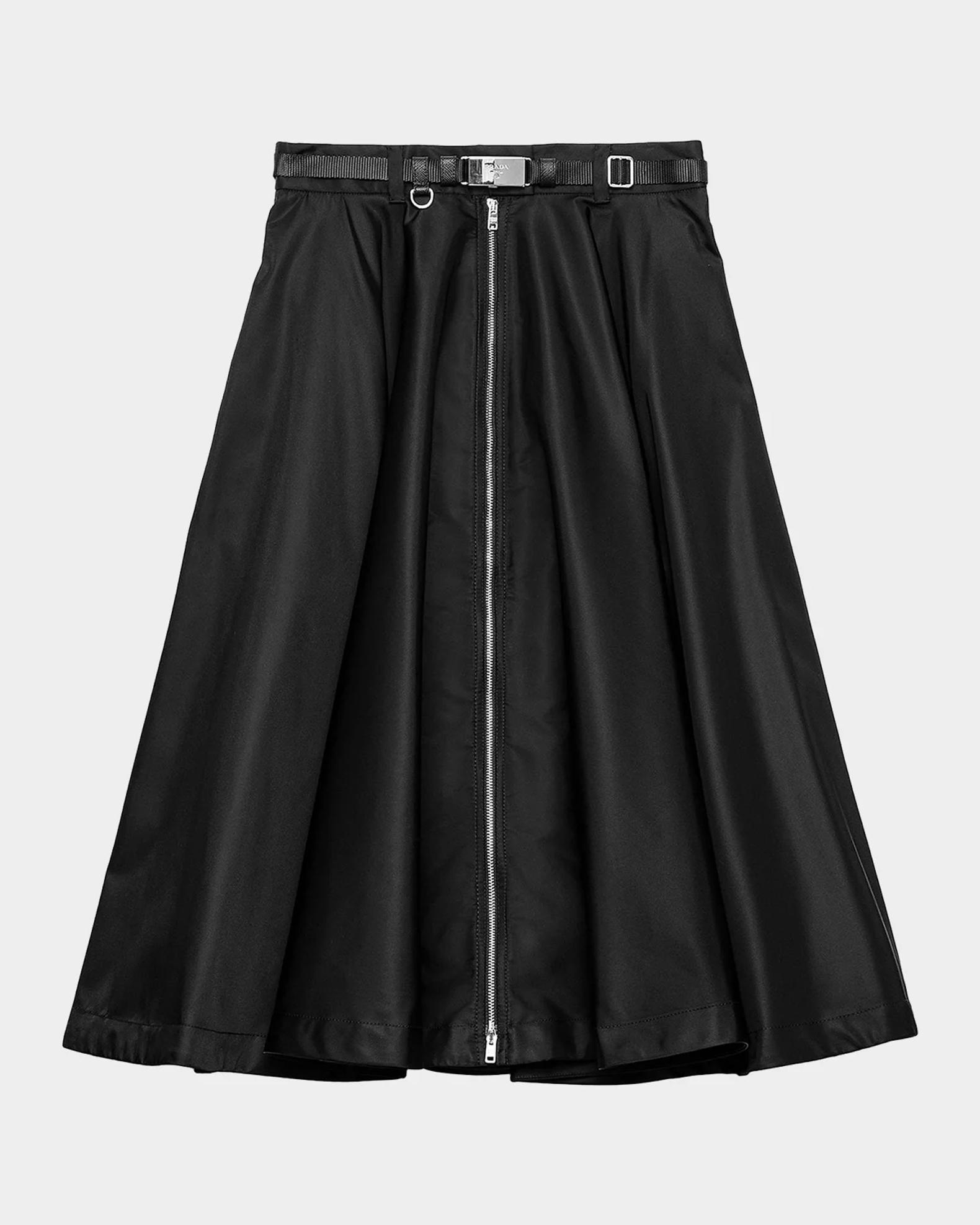 Prada Belted Re-Nylon Midi Skirt | Neiman Marcus