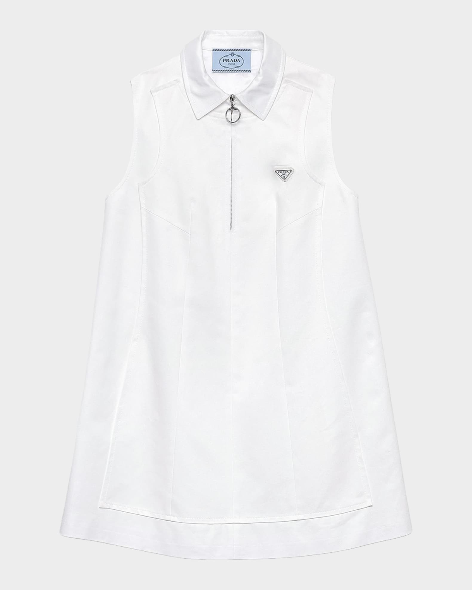 Prada Chino Zip Mini Shift Dress | Neiman Marcus