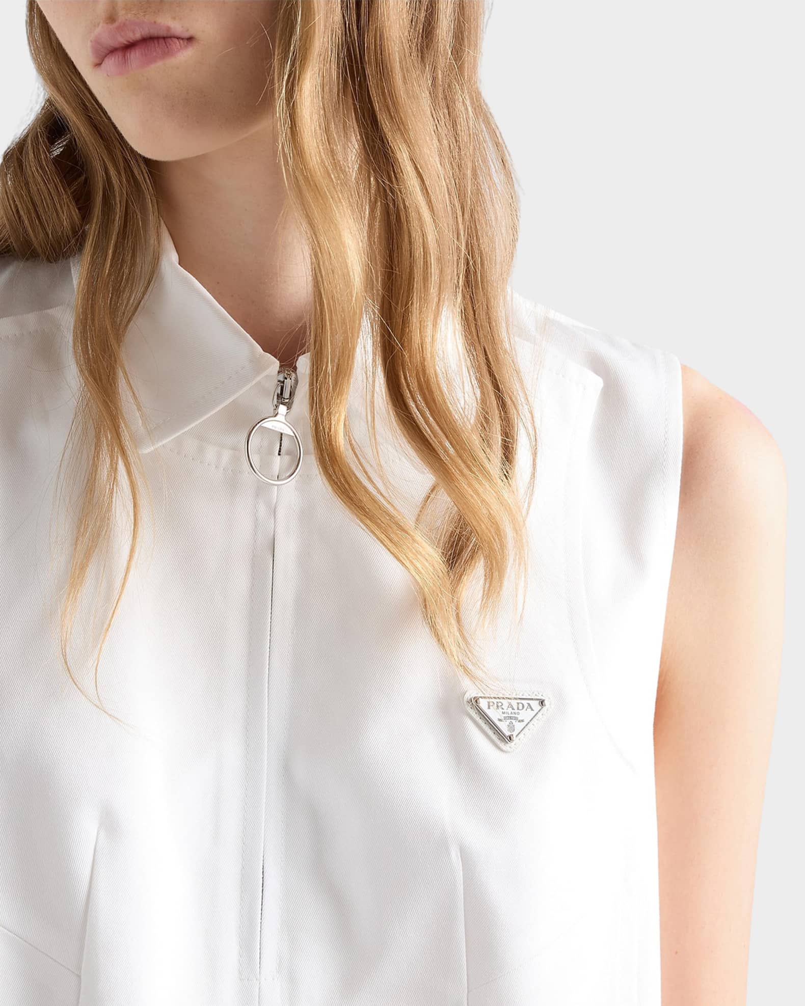 Prada Chino Zip Mini Shift Dress | Neiman Marcus