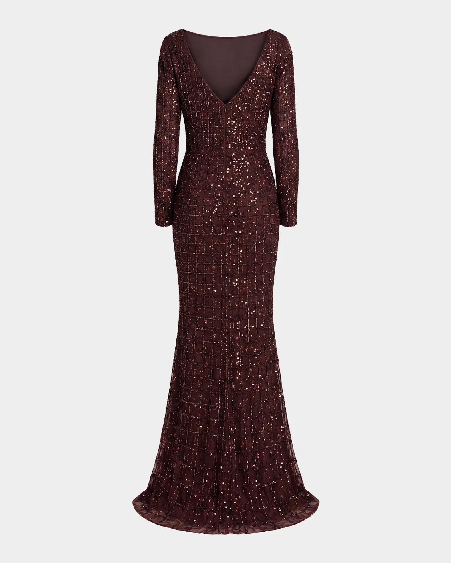 Mac Duggal Grid Embellished A-Line Gown | Neiman Marcus
