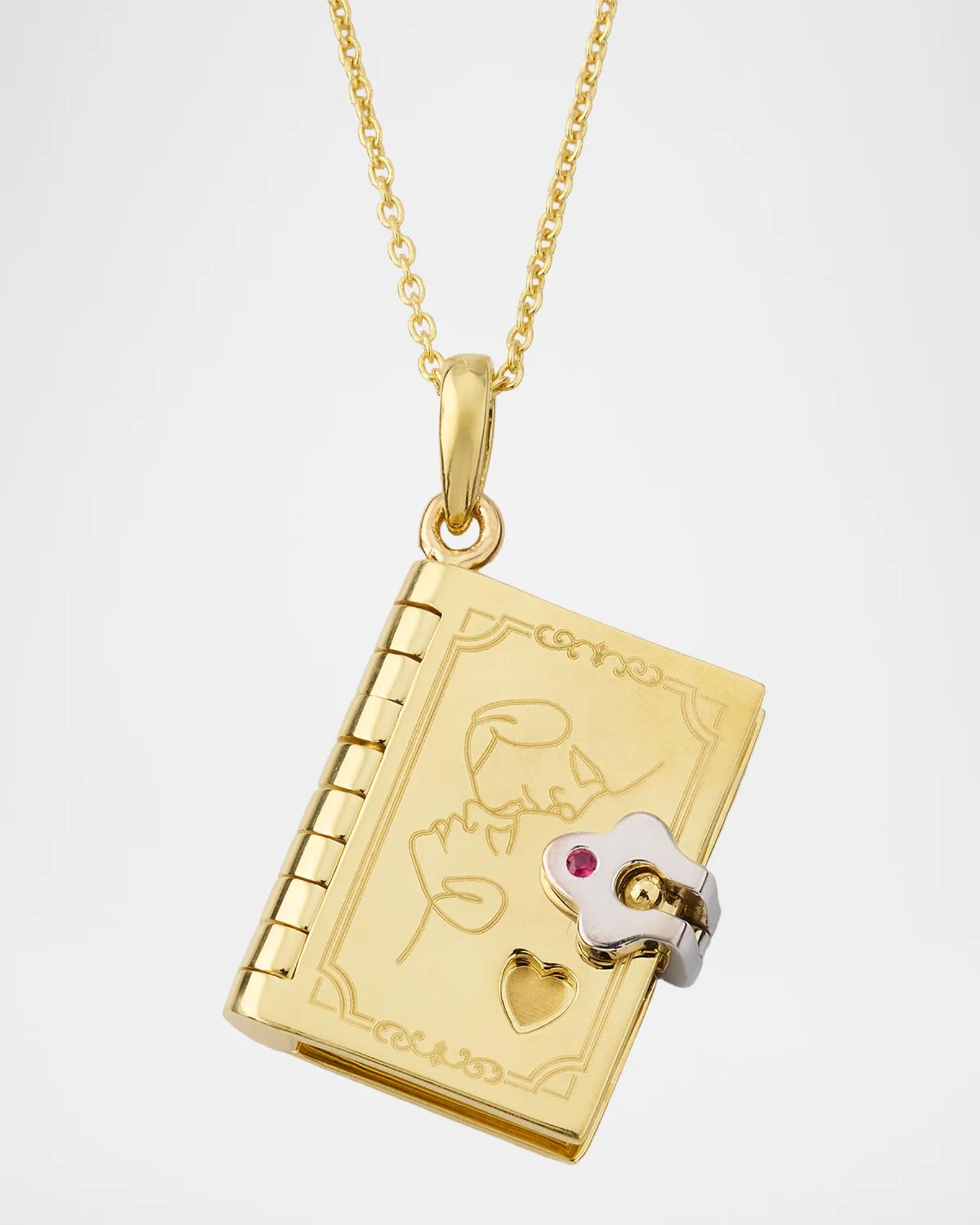 Roberto Coin Tiny Treasurers 18K Yellow Gold Love Story Book Necklace ...
