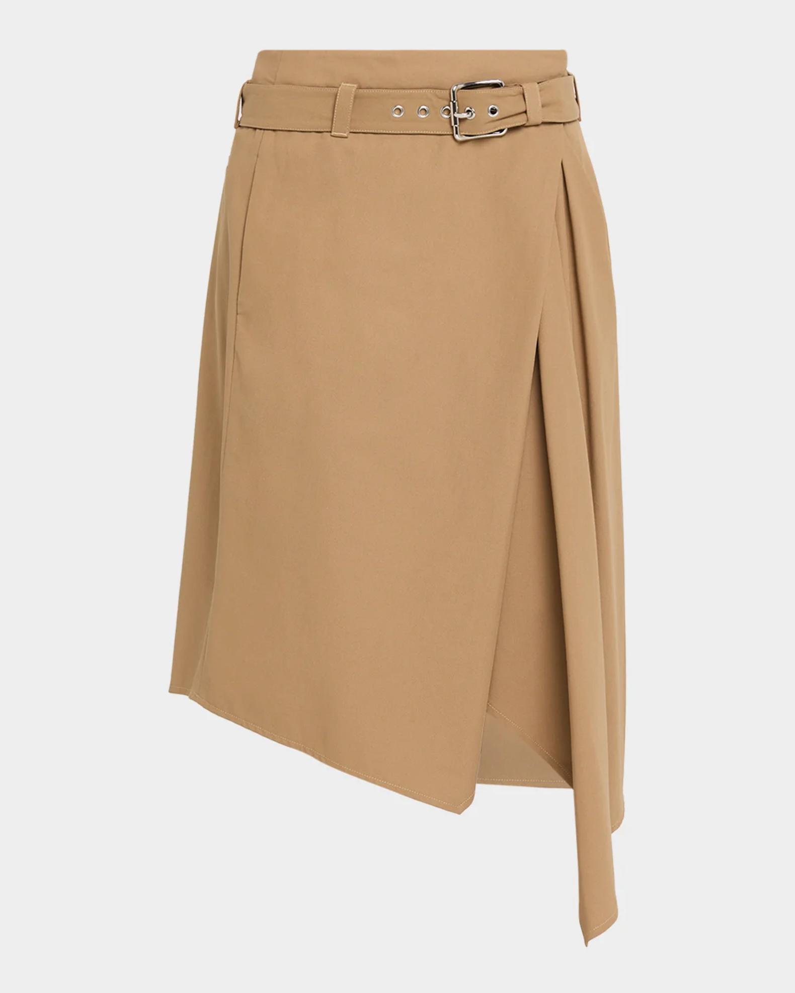 LOEWE Asymmetric Draped Wrap Midi Skirt With Belt | Neiman Marcus
