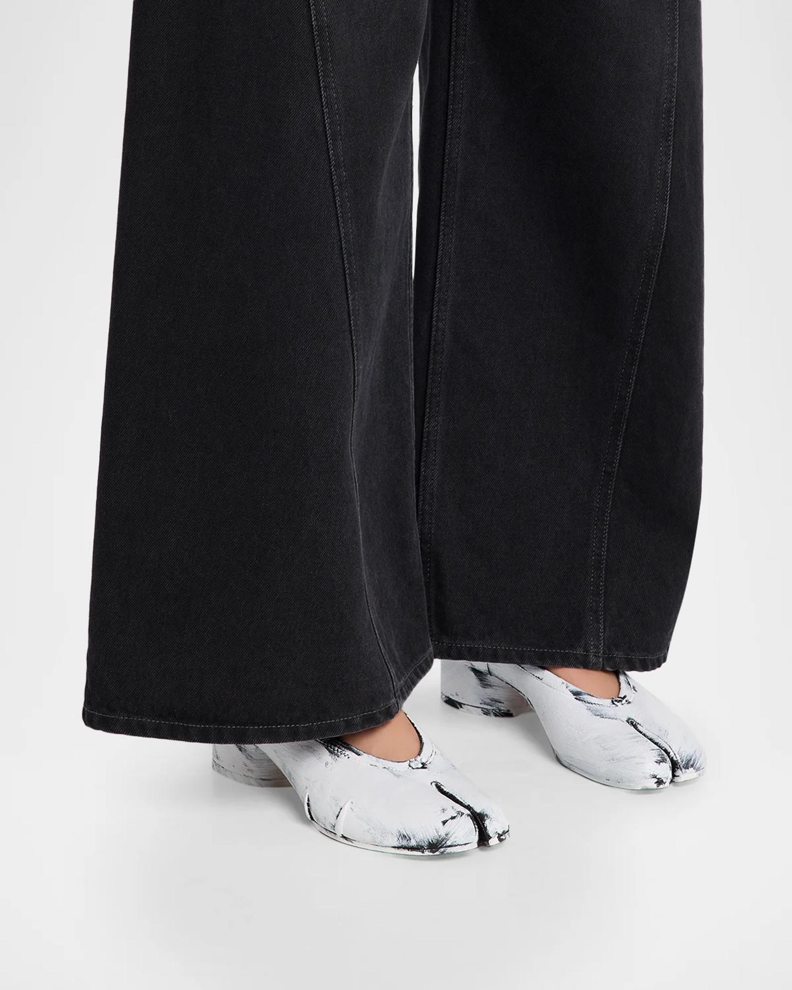 Maison Margiela 35mm Tabi Painted Leather Ballerina Pumps | Neiman