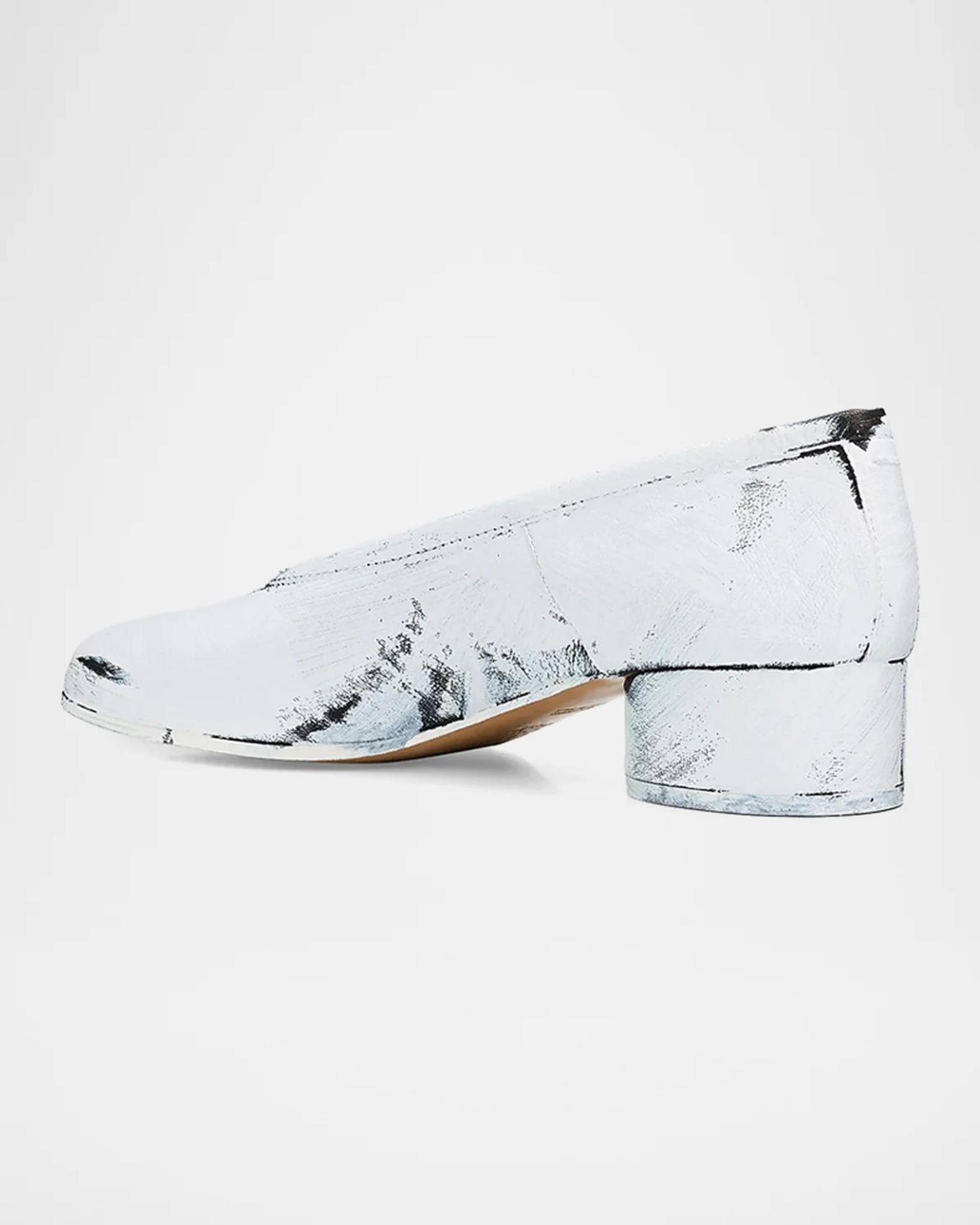 Maison Margiela 35mm Tabi Painted Leather Ballerina Pumps | Neiman