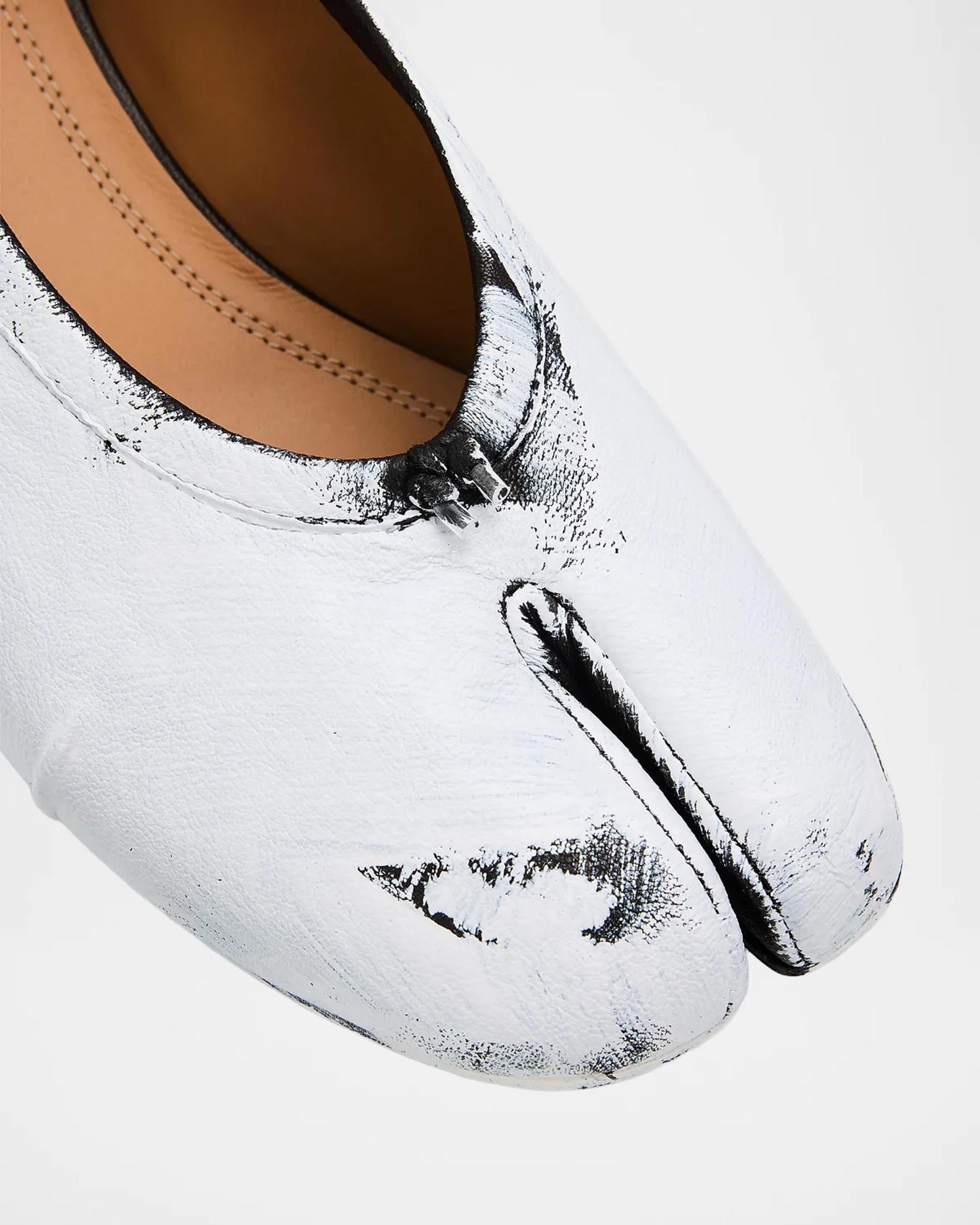 Maison Margiela 35mm Tabi Painted Leather Ballerina Pumps | Neiman