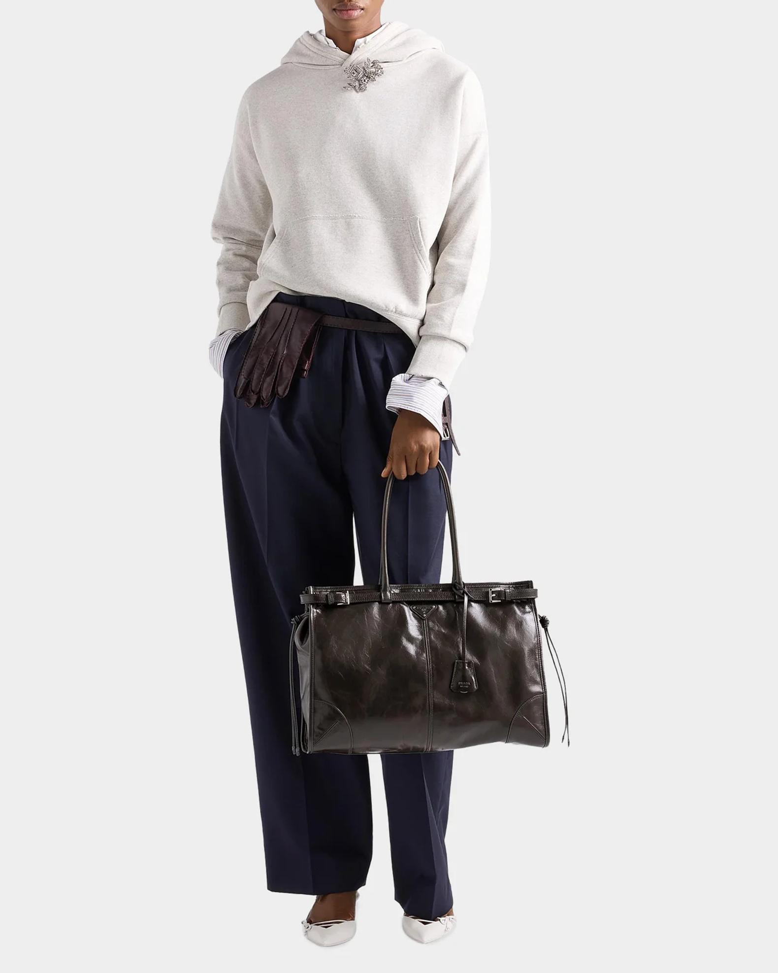 Prada Bonnie Extra-Large Leather Top Handle Bag | Neiman Marcus