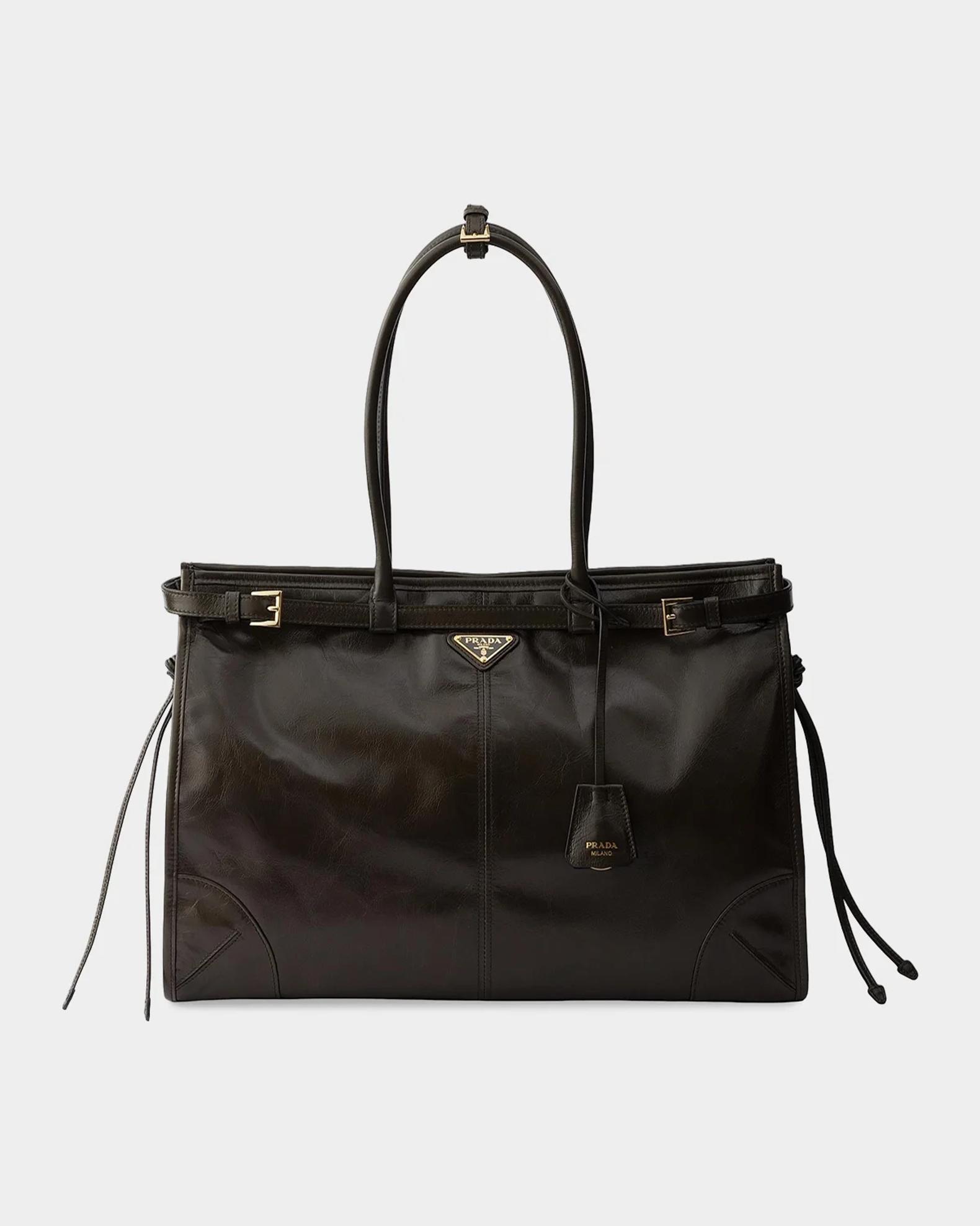 Prada Bonnie Extra-Large Leather Top Handle Bag | Neiman Marcus