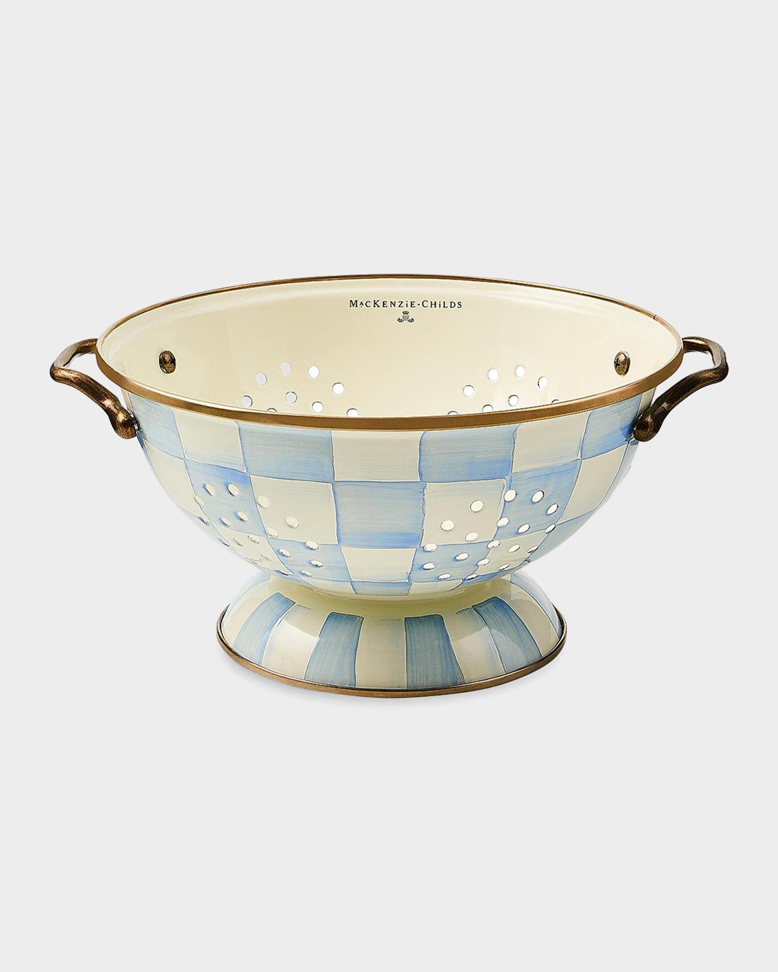 MacKenzie-Childs Sky Check Large Colander | Neiman Marcus