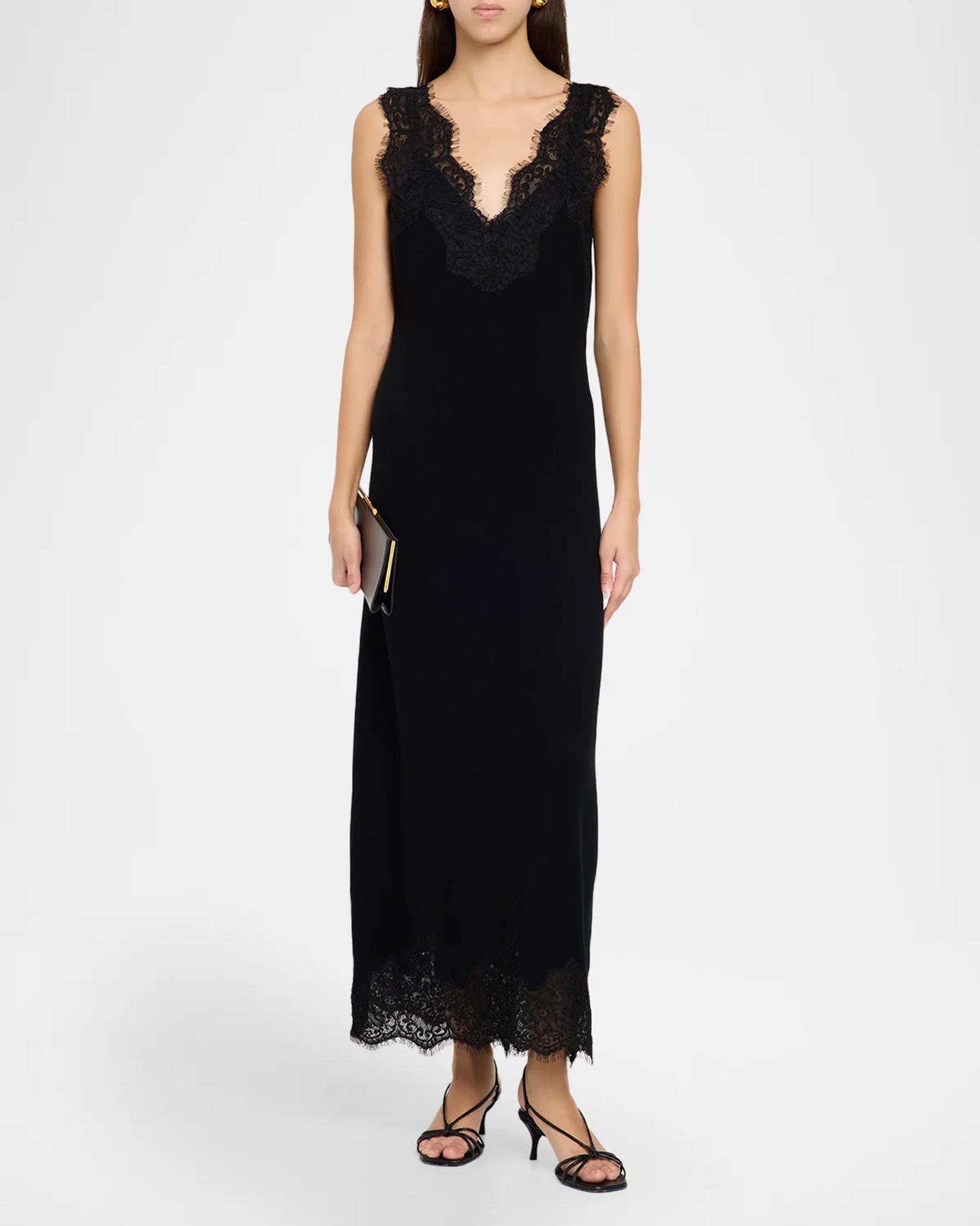 SIMKHAI Zinnia Lace-Trim Maxi Dress | Neiman Marcus