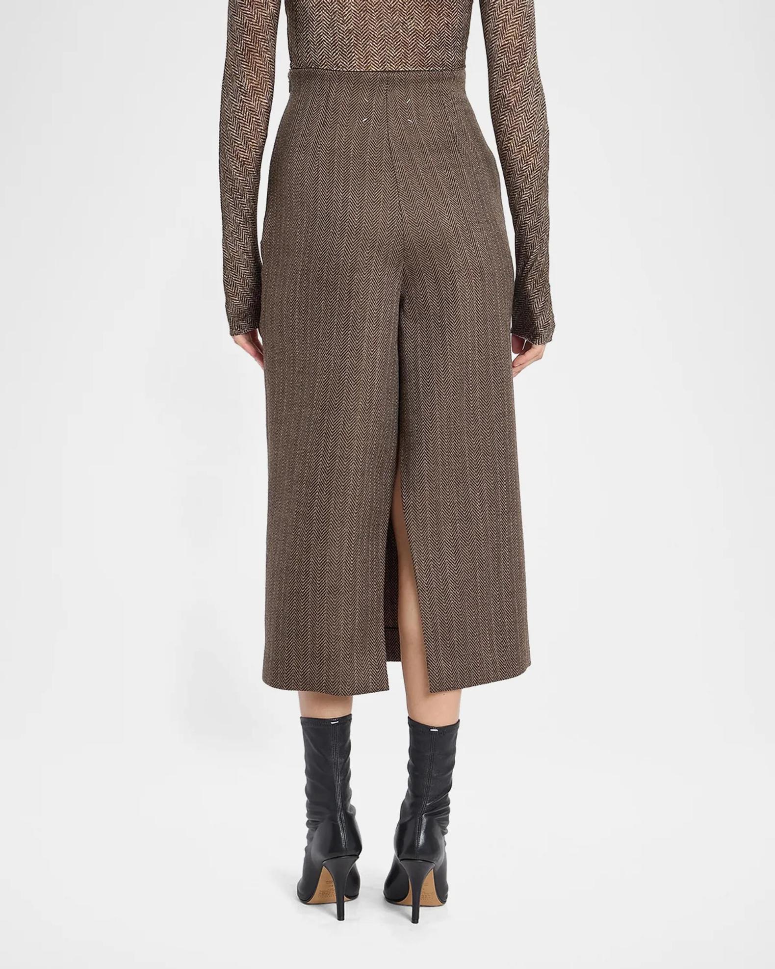 MM6 Maison Margiela Wool Midi Skirt | Neiman Marcus