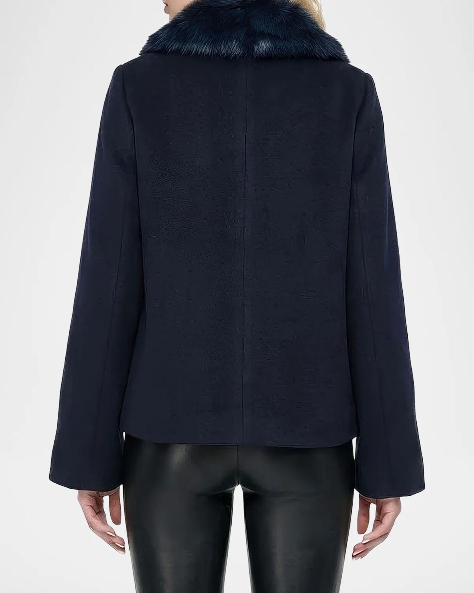 Gorski Wool Jacket with Shearling Front and Collar | Neiman Marcus