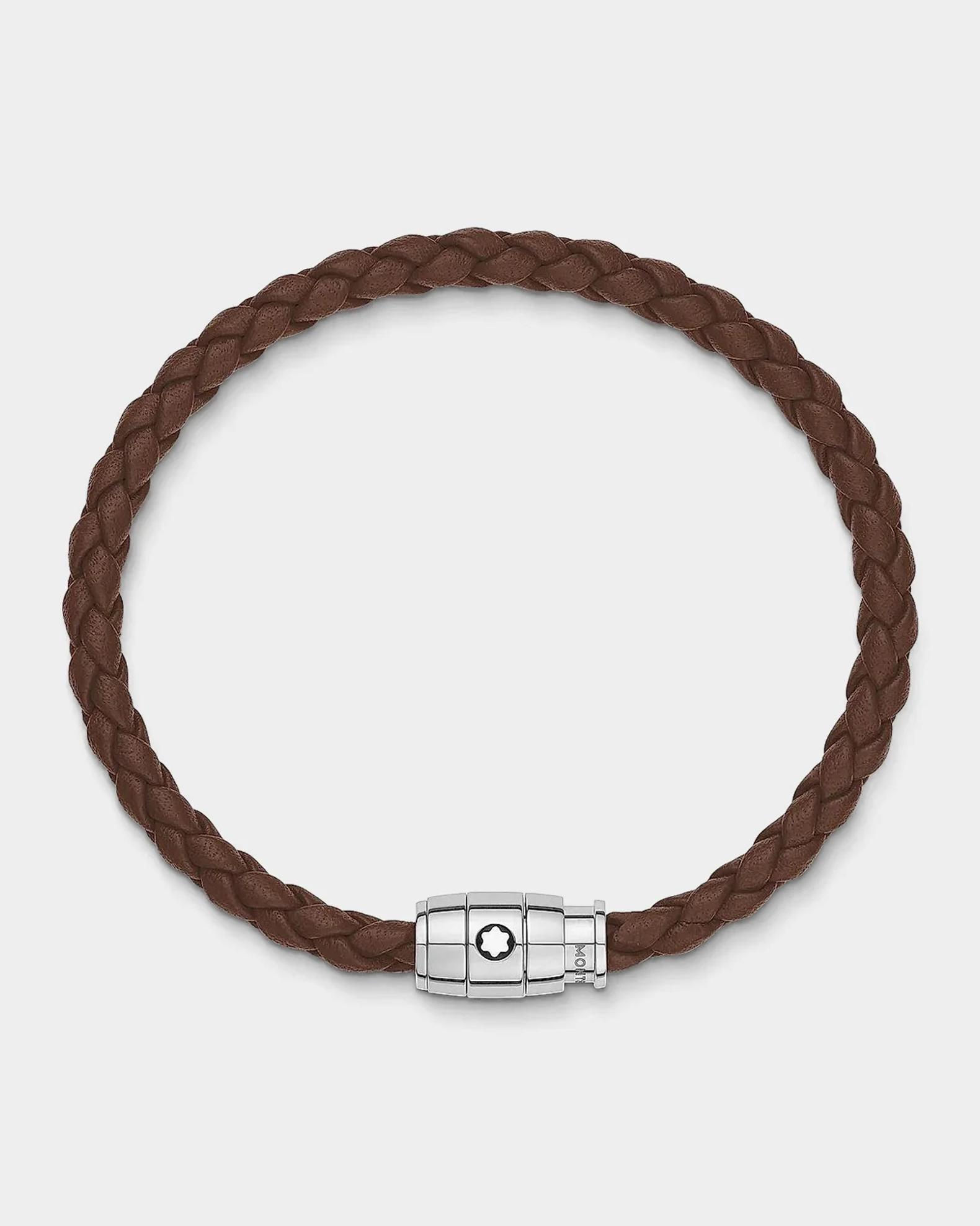 Montblanc Leather & Stainless Steel Bracelet | Neiman Marcus