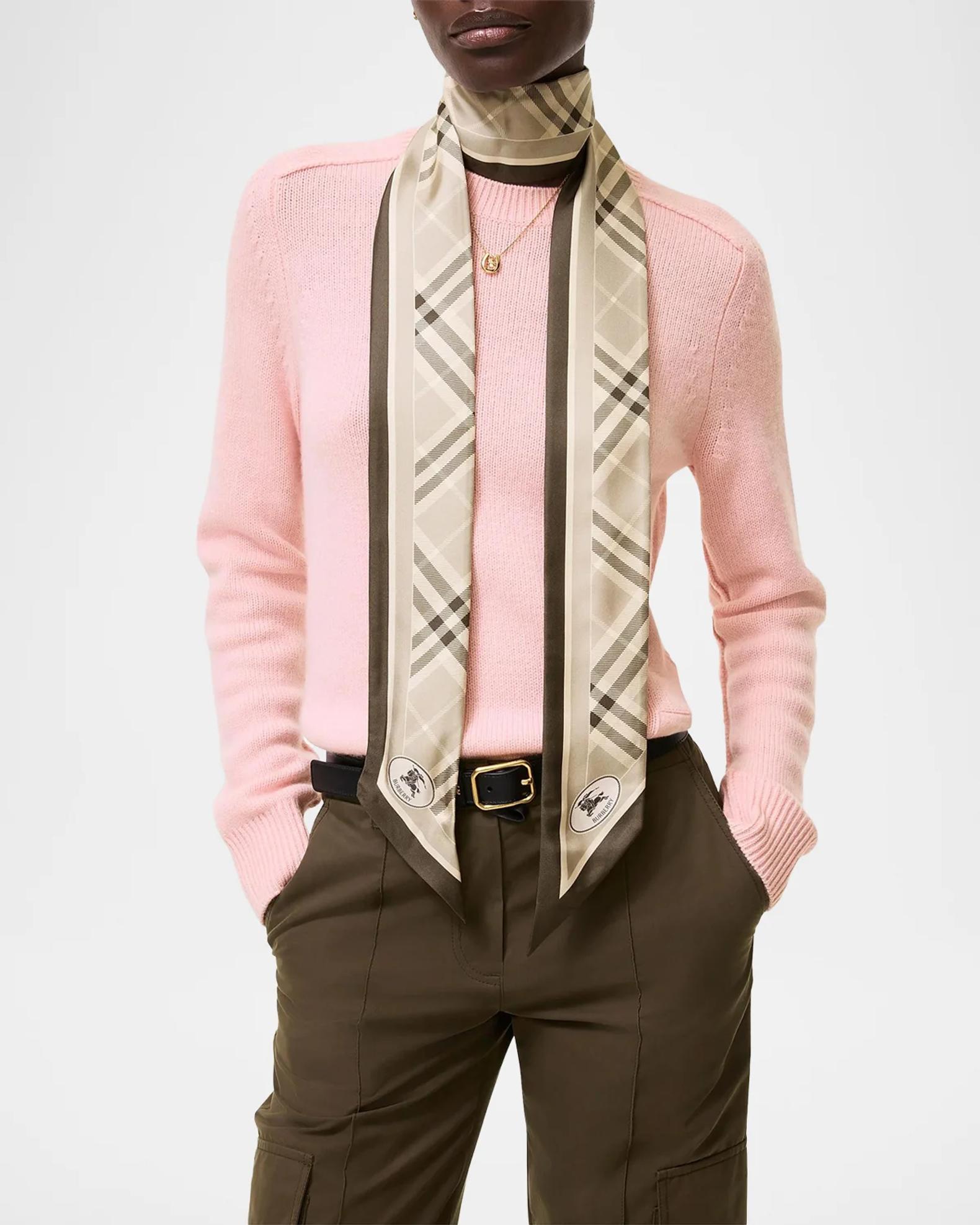 Burberry Bordered Check Cashmere Scarf | Neiman Marcus