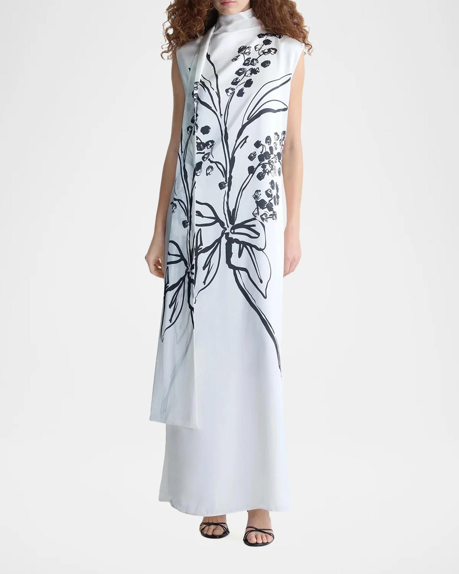 Diane von Furstenberg Saskia Draped Floral Silk Maxi Dress