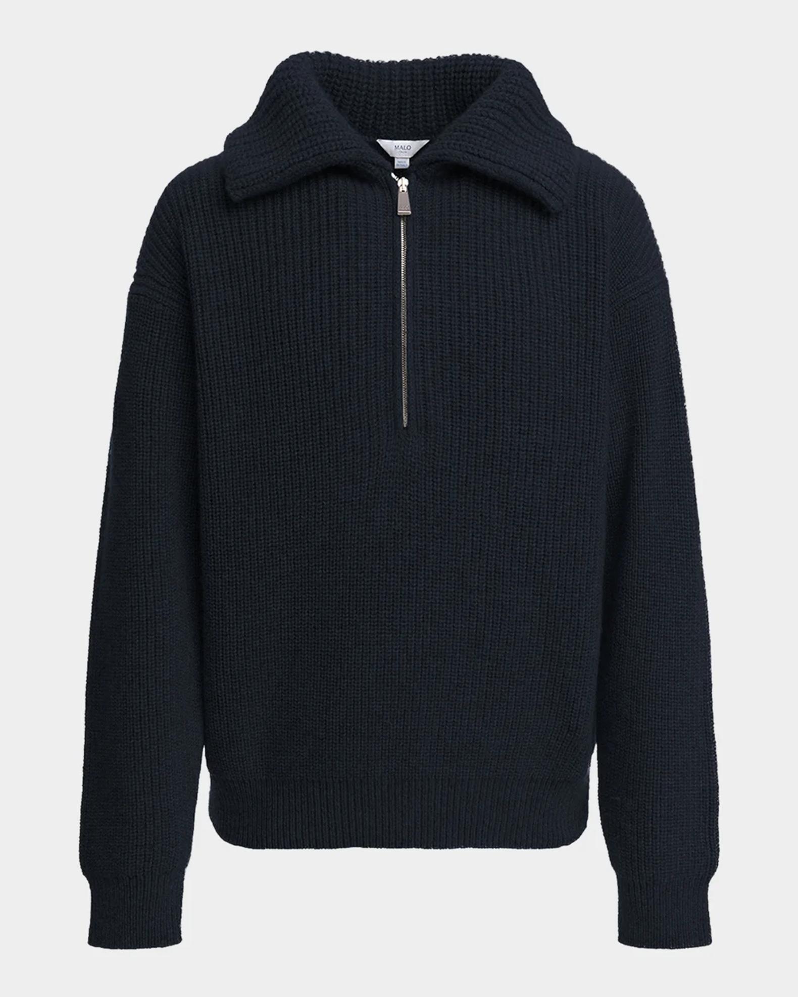 Malo Men's Cashmere Rib Half-Zip Polo Sweater | Neiman Marcus