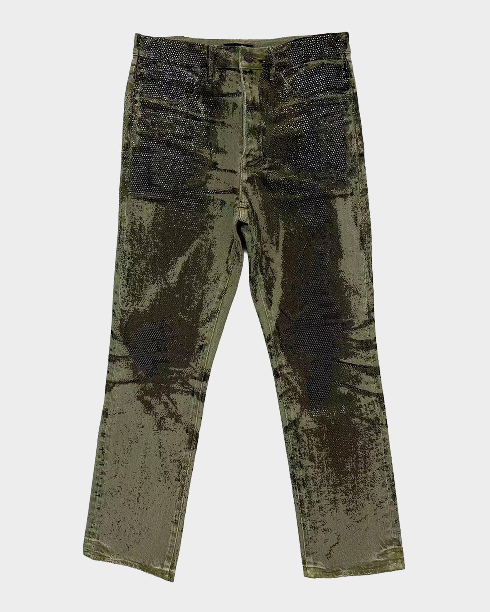 PURPLE Men's Trompe L Oeil Crystal Denim Jeans | Neiman Marcus