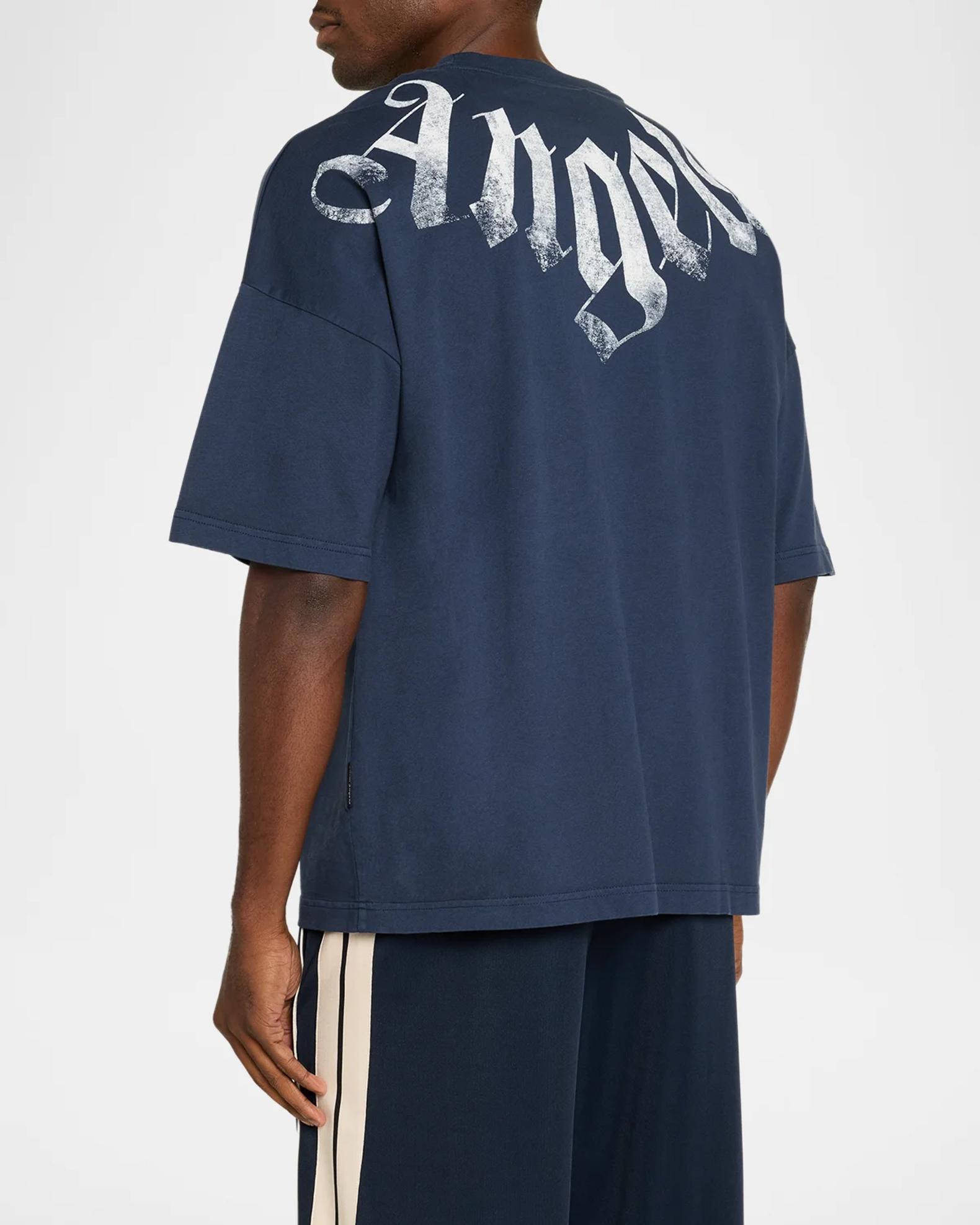 Palm Angels Men's Big Neck Logo Loose T-Shirt | Neiman Marcus